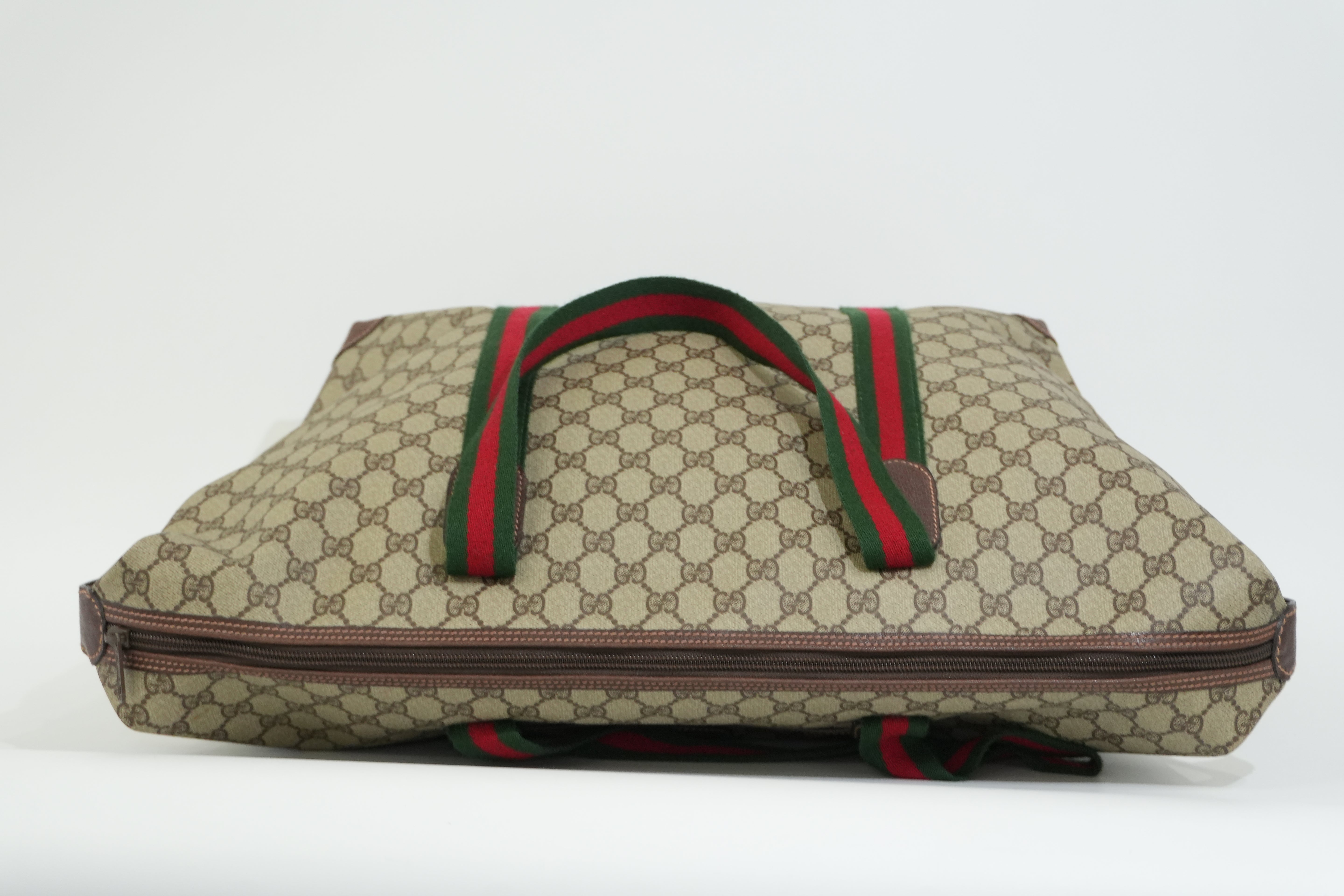 Pre-owned Gucci Ophidia Travel Tote Bag Brown
