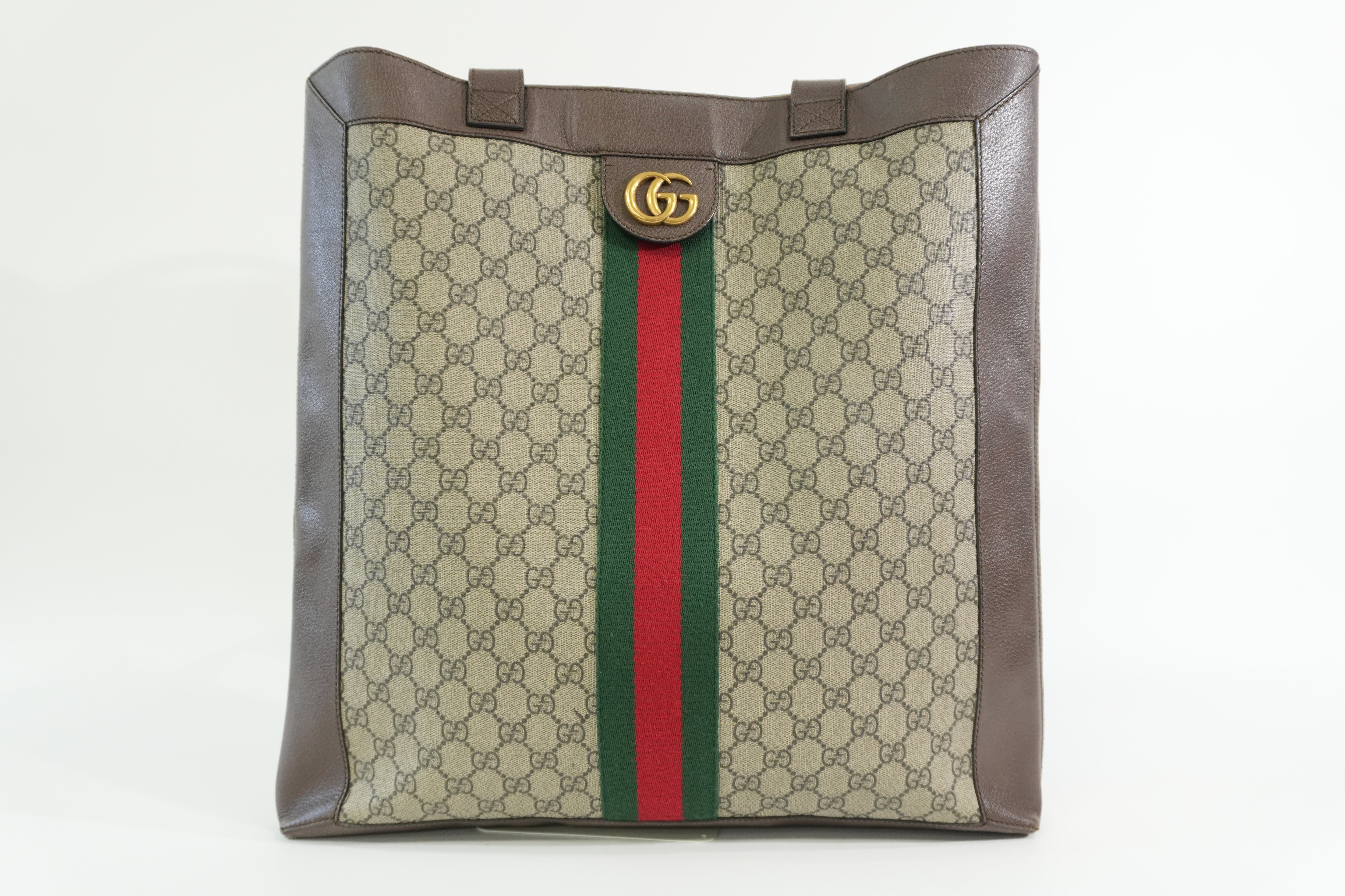 Pre-owned Gucci Ophidia Vertical Tote Bag Brown