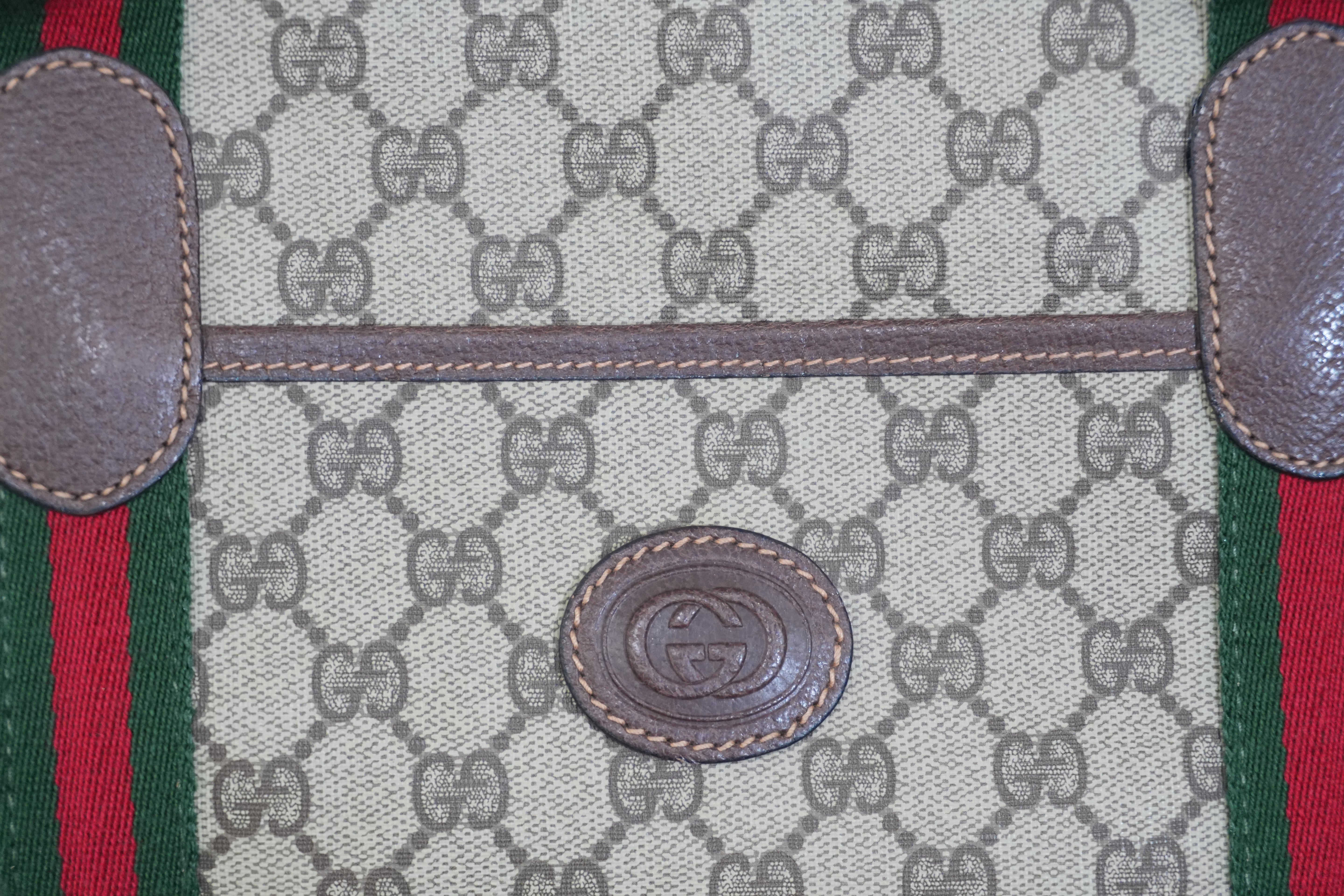 Pre-owned Gucci Ophidia Travel Tote Bag Brown
