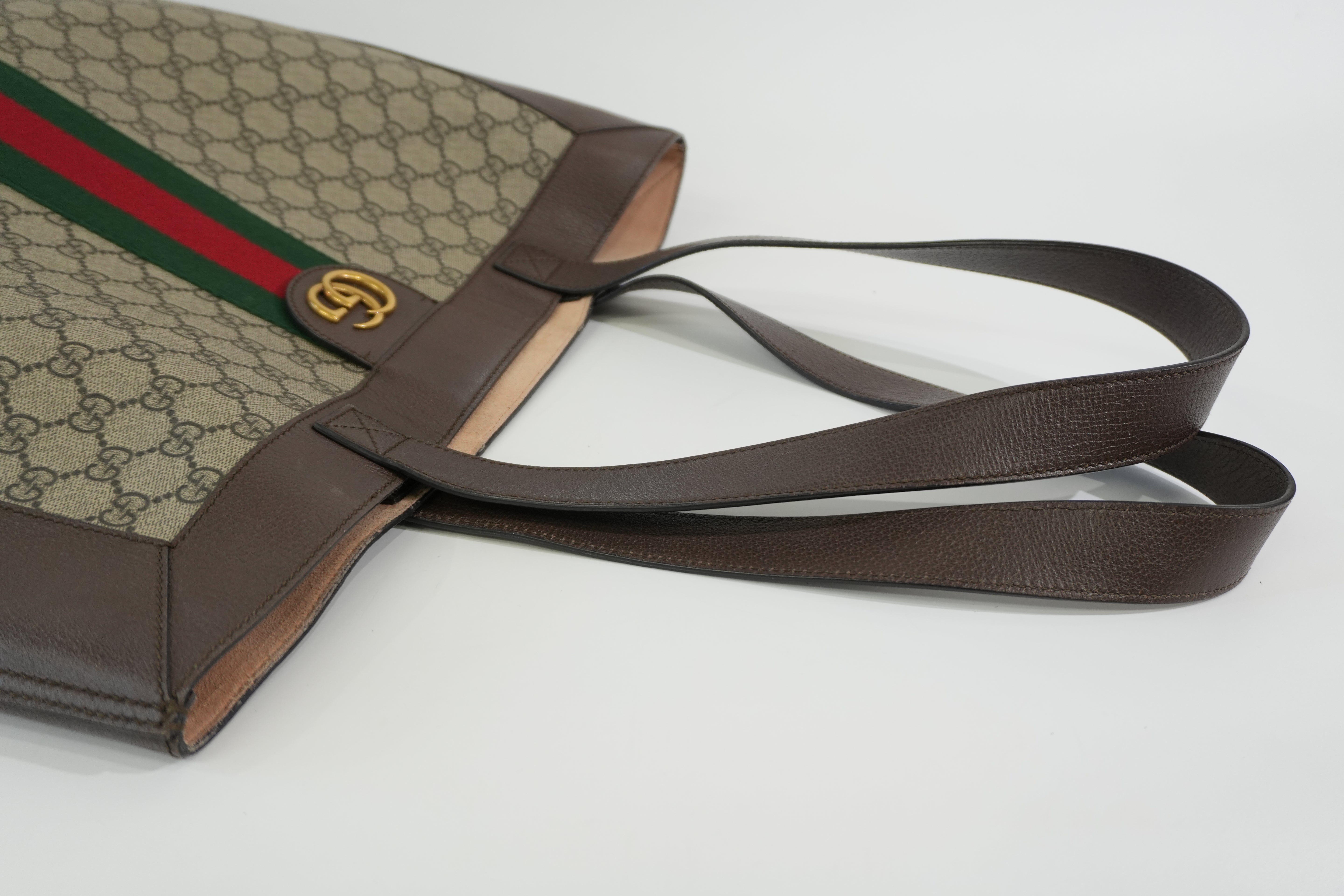 Pre-owned Gucci Ophidia Vertical Tote Bag Brown