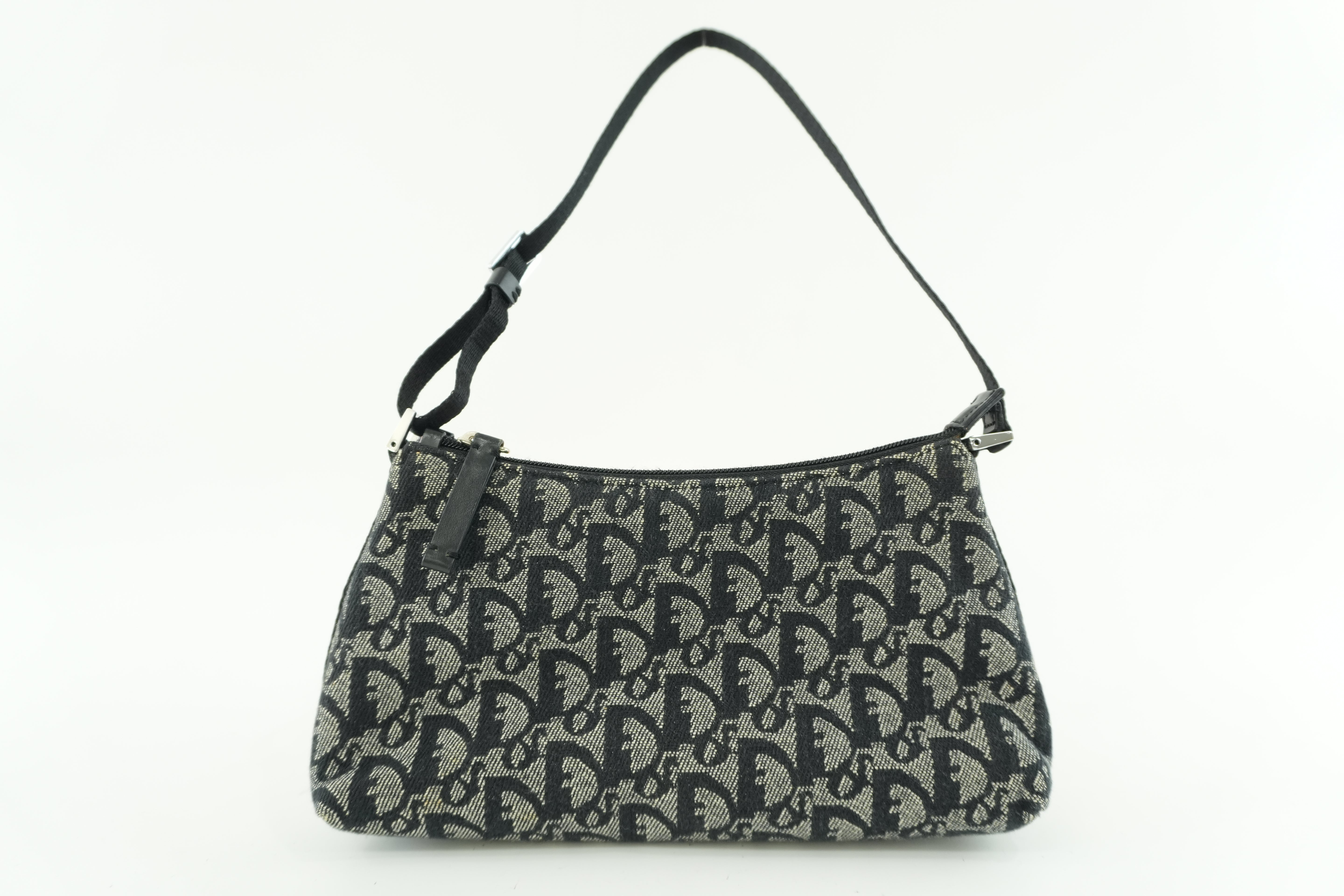 Pre-owned Christian Dior Canvas Trotter Handbag Black