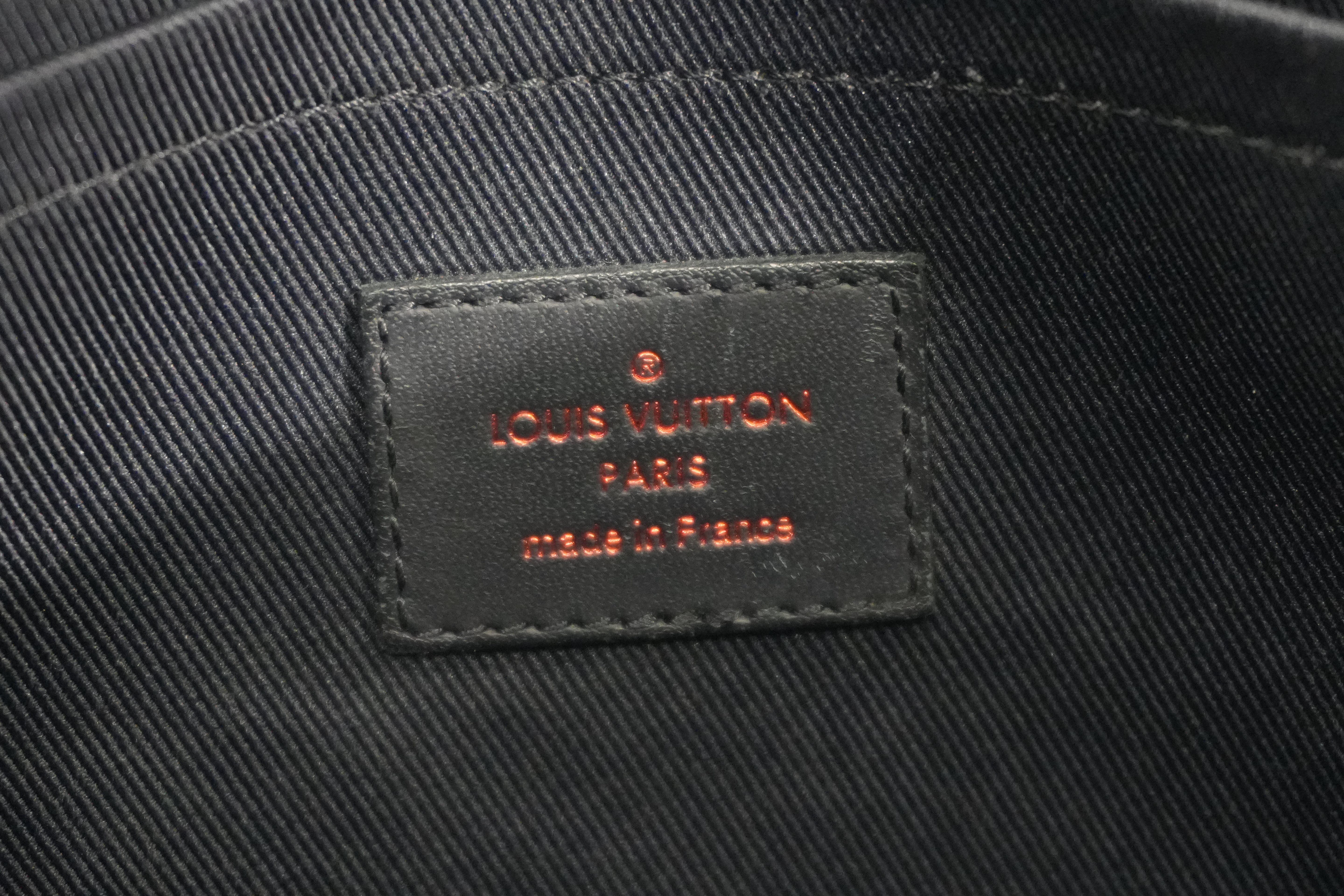 Pre-owned Louis Vuitton Monogram Ink Upside Down Pochette Apollo GM Clutch Bag Navy Blue