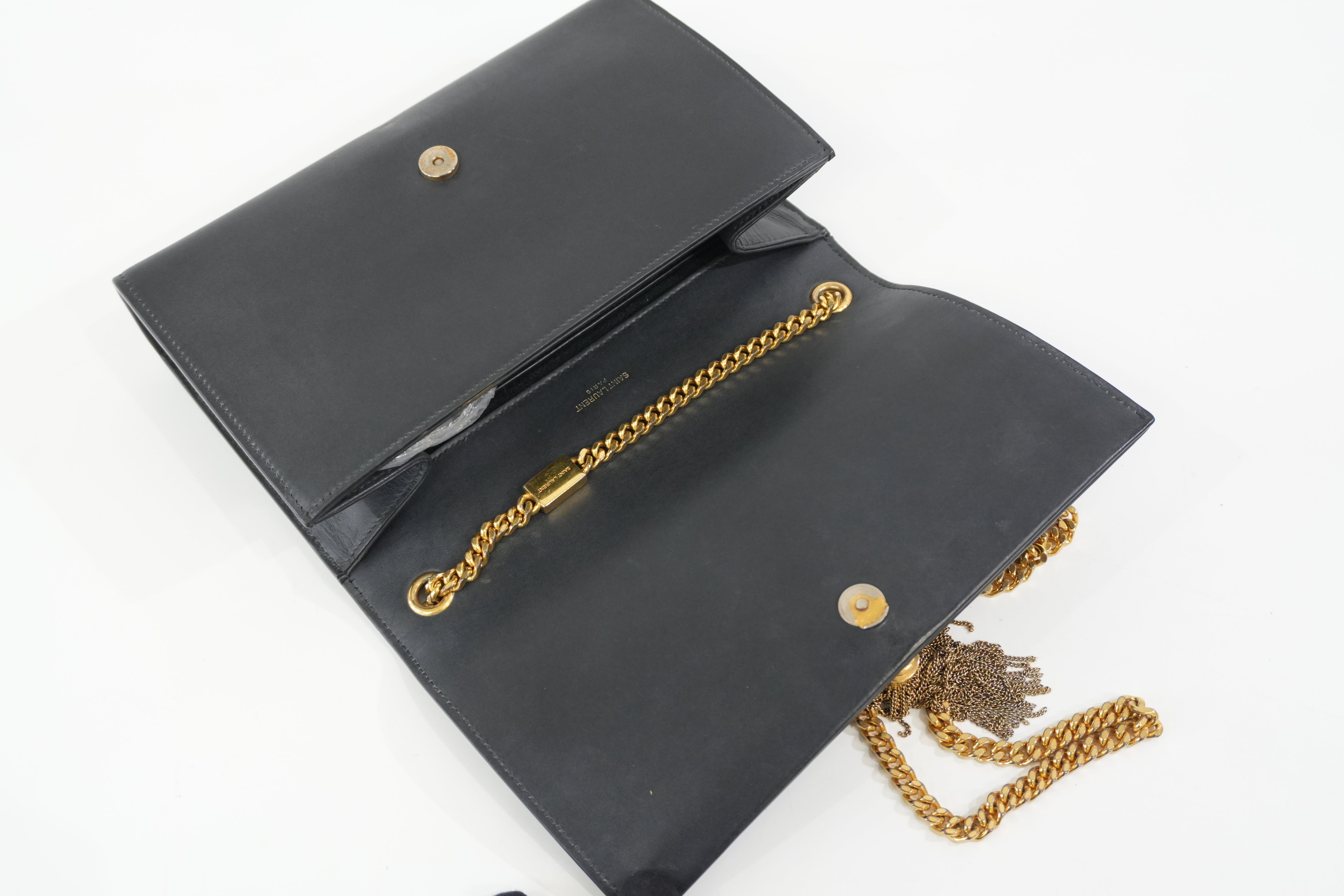Pre-Owned Yves Saint Laurent Chain Crossbody Bag Black