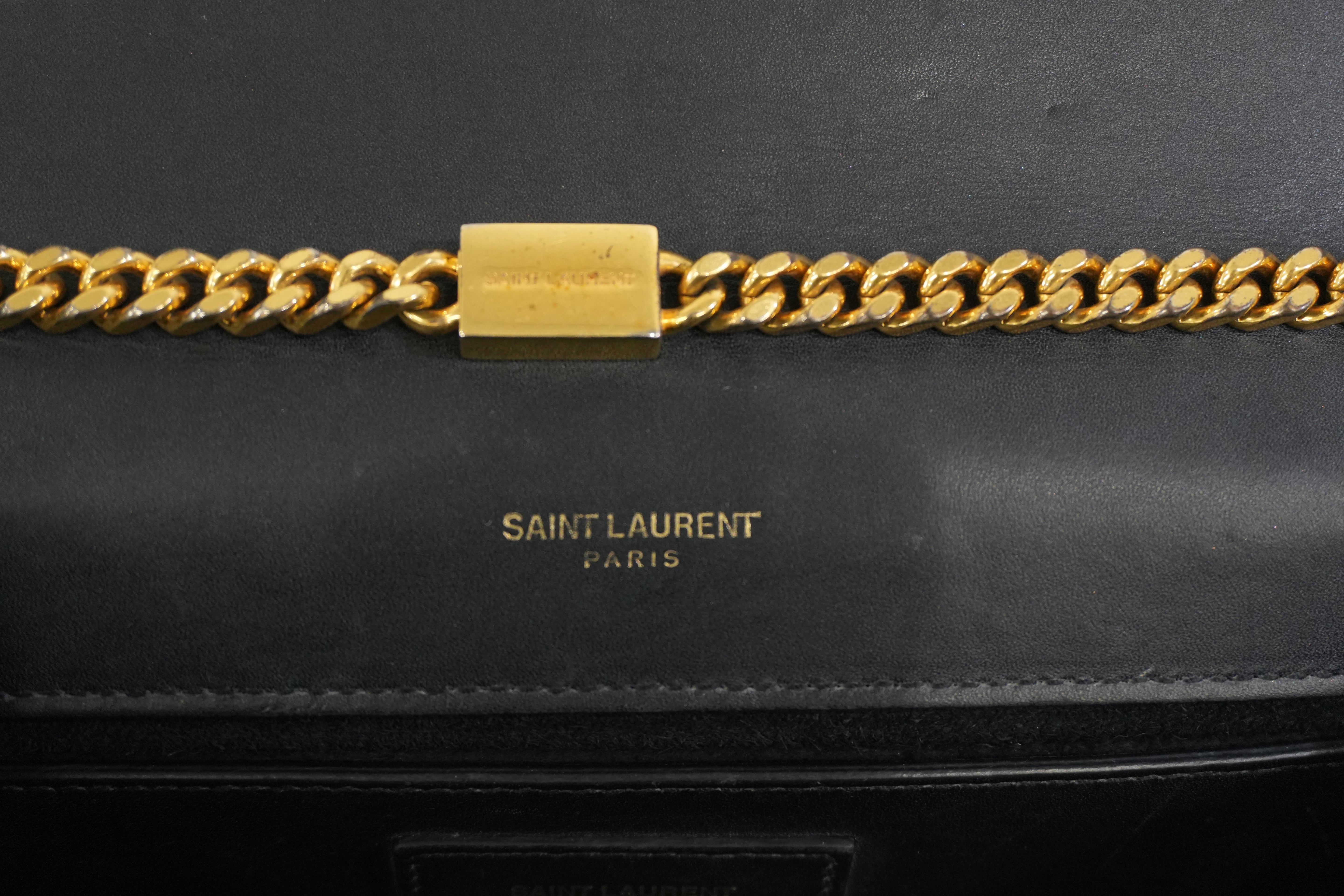 Pre-Owned Yves Saint Laurent Chain Crossbody Bag Black