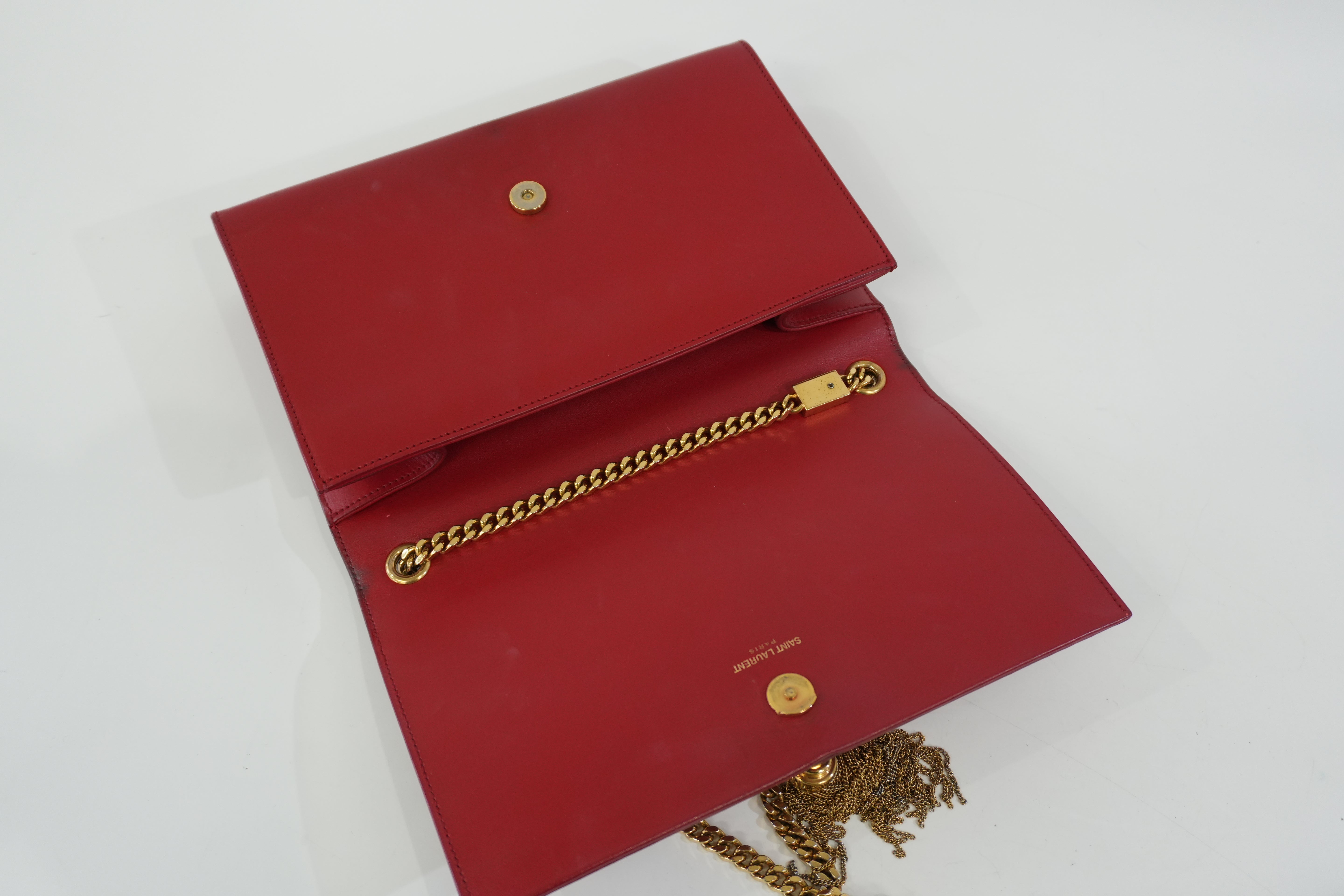 Pre-Owned Yves Saint Laurent Chain Shoulder Bag Red