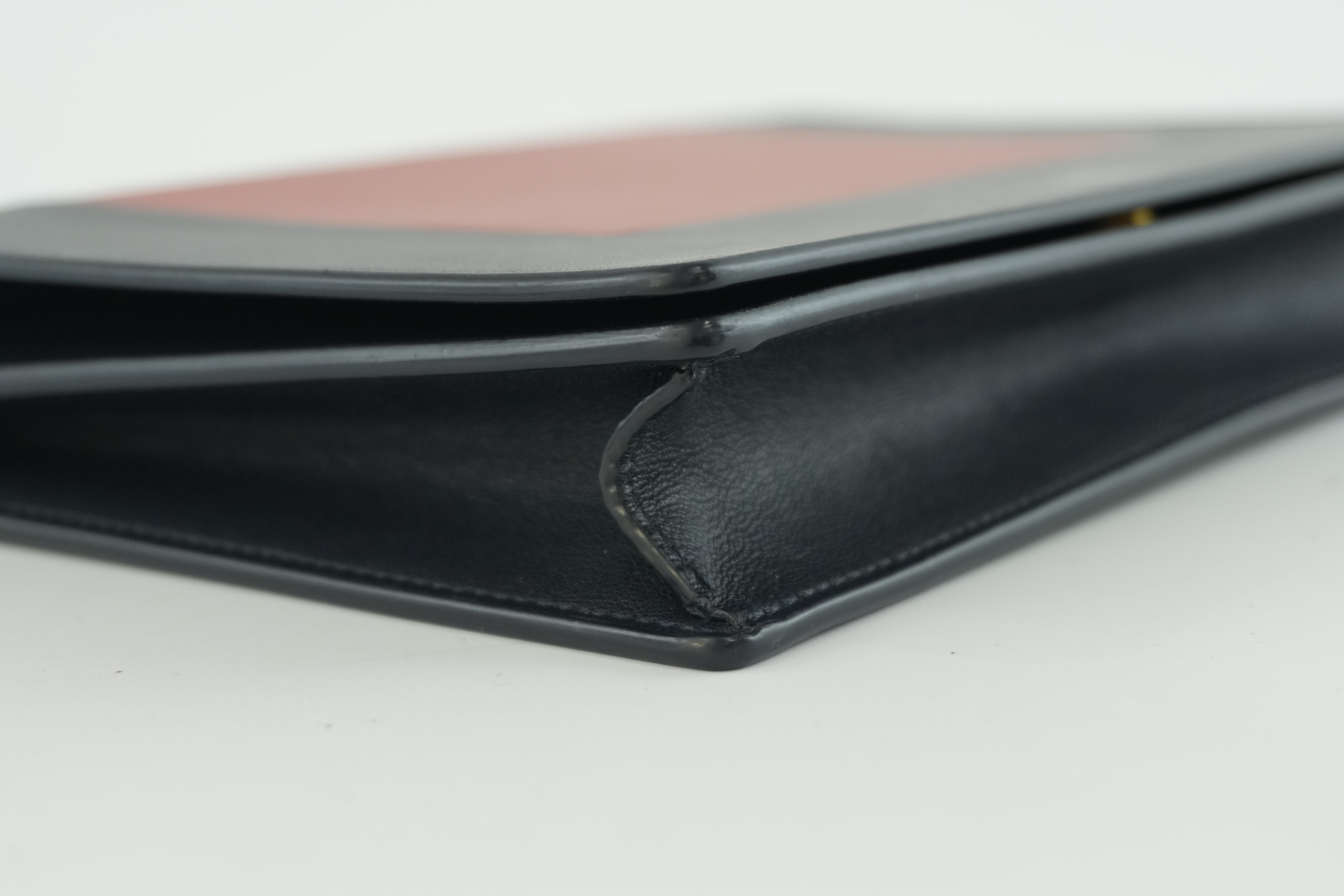 Pre-owned Celine Leather Chain Shoulder Bag Pouch Red and Blue