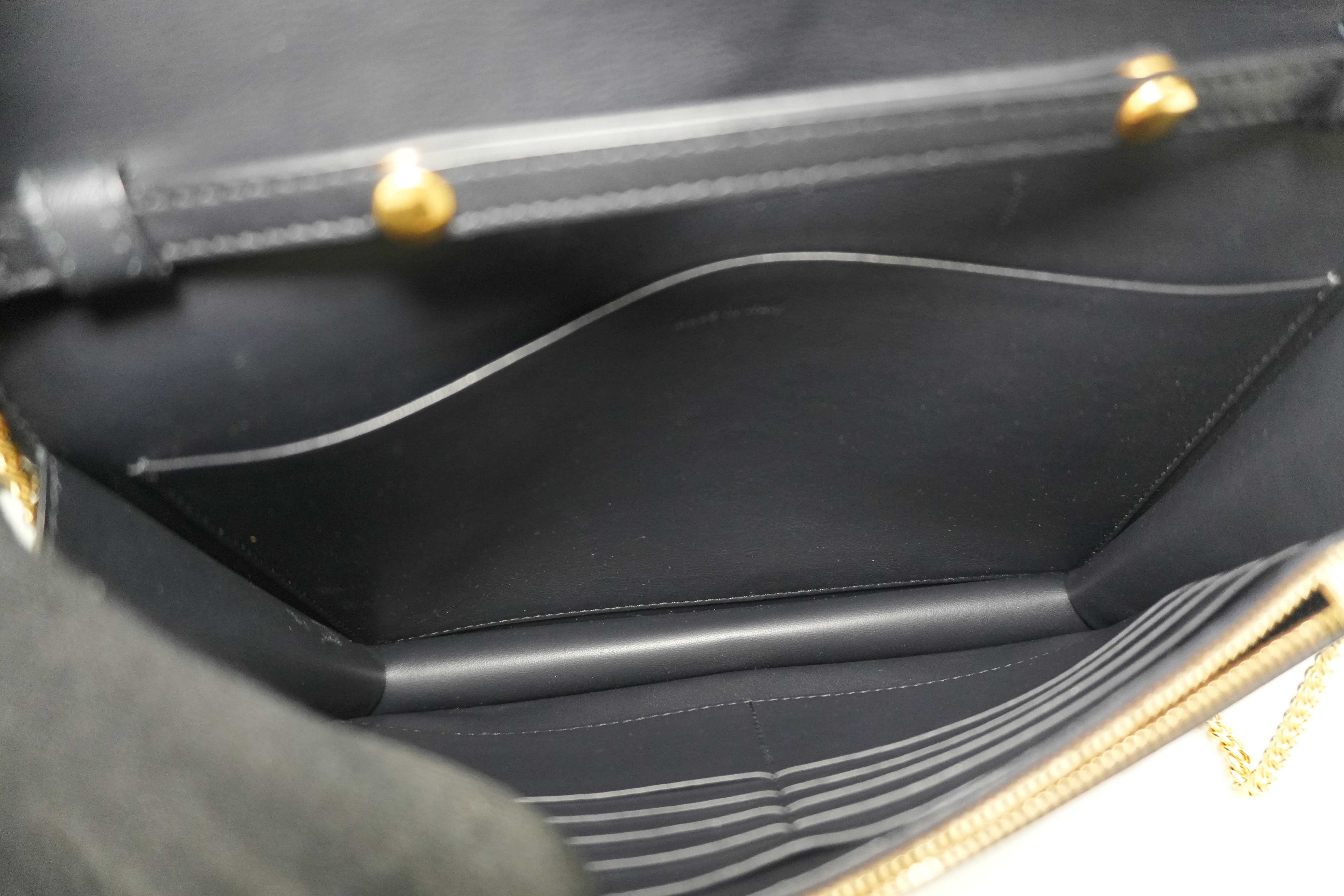 Pre-owned Celine Leather Chain Shoulder Bag Pouch Red and Blue