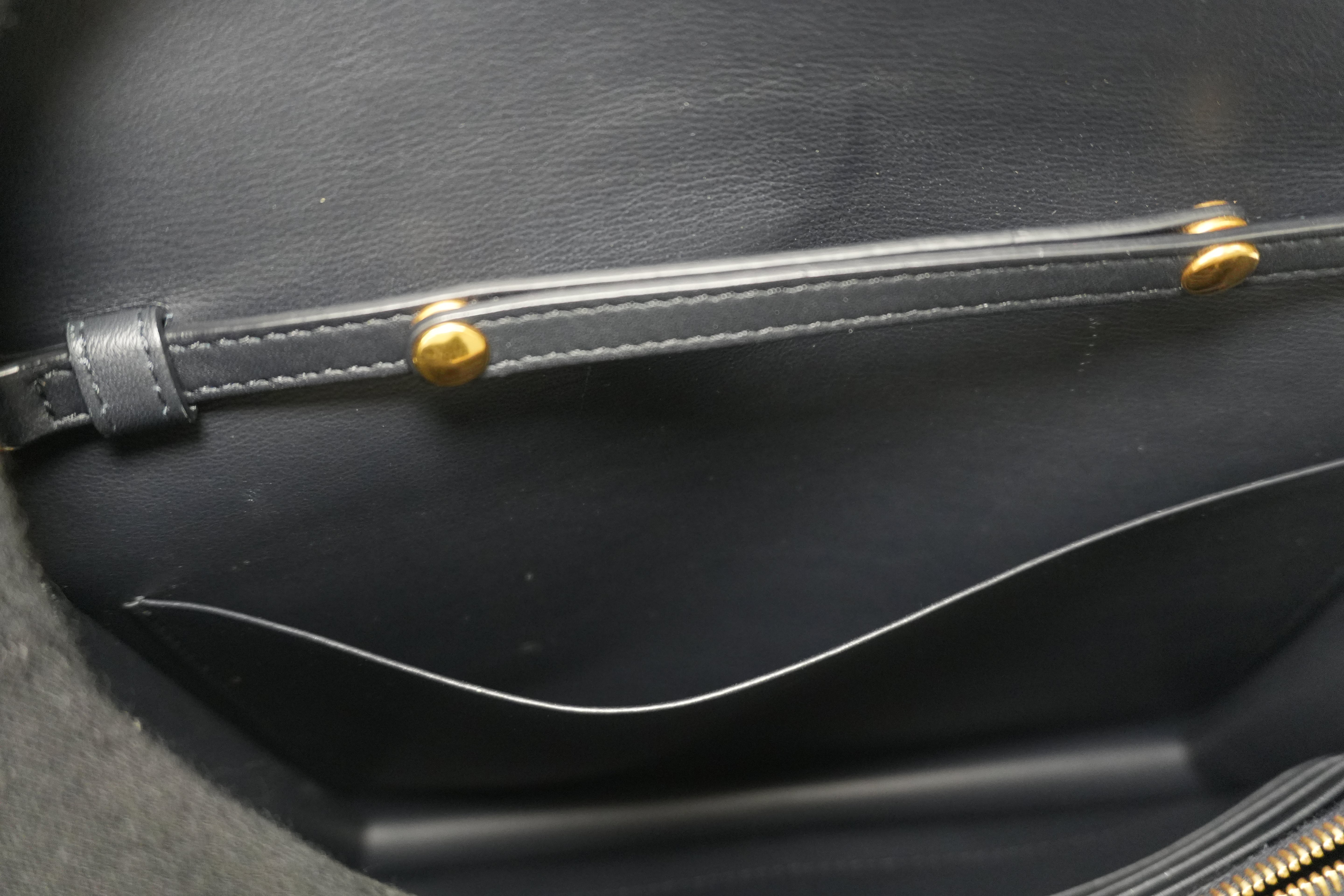 Pre-owned Celine Leather Chain Shoulder Bag Pouch Red and Blue