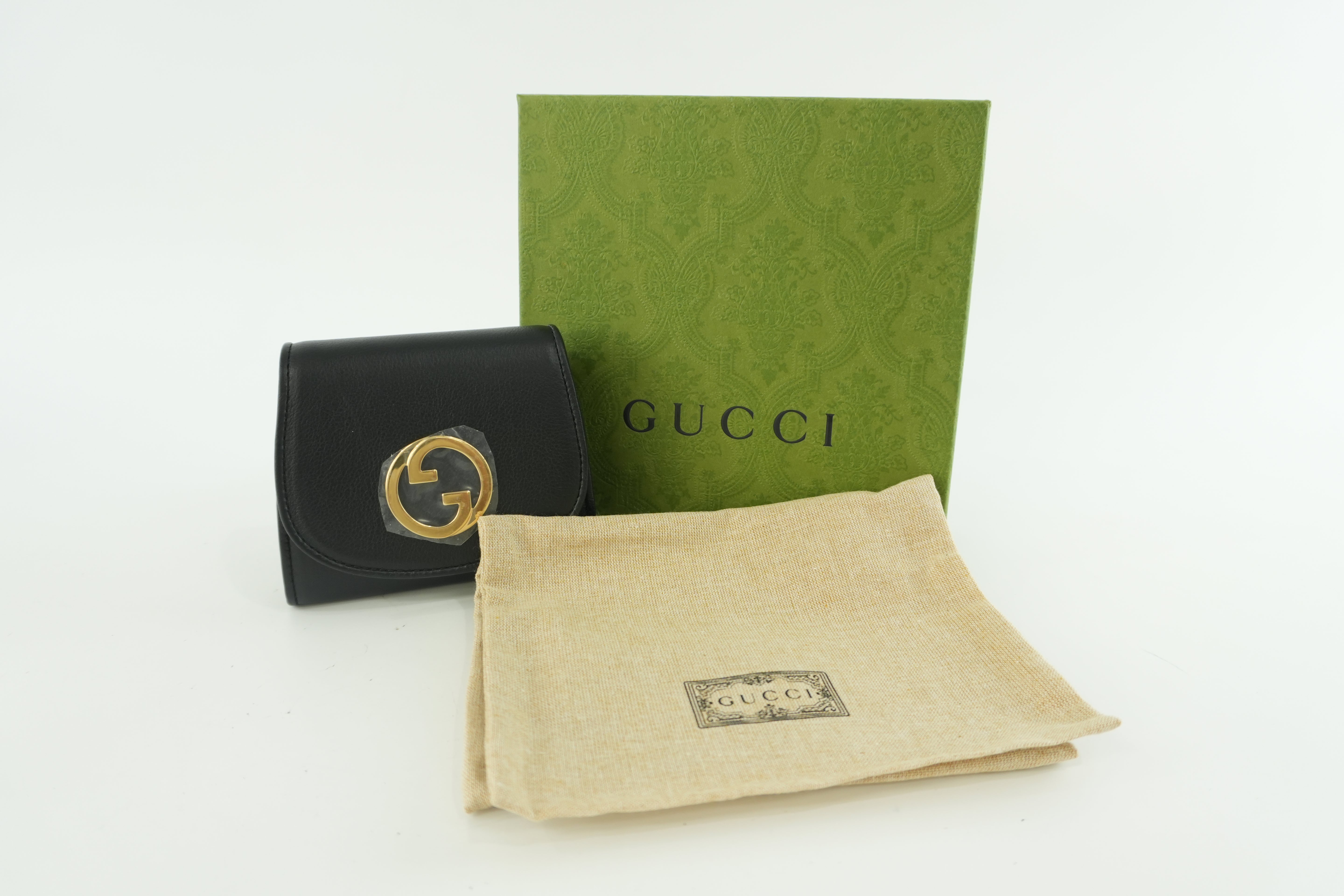 Pre-owned Gucci Leather Chain Shoulder Small Pouch Black