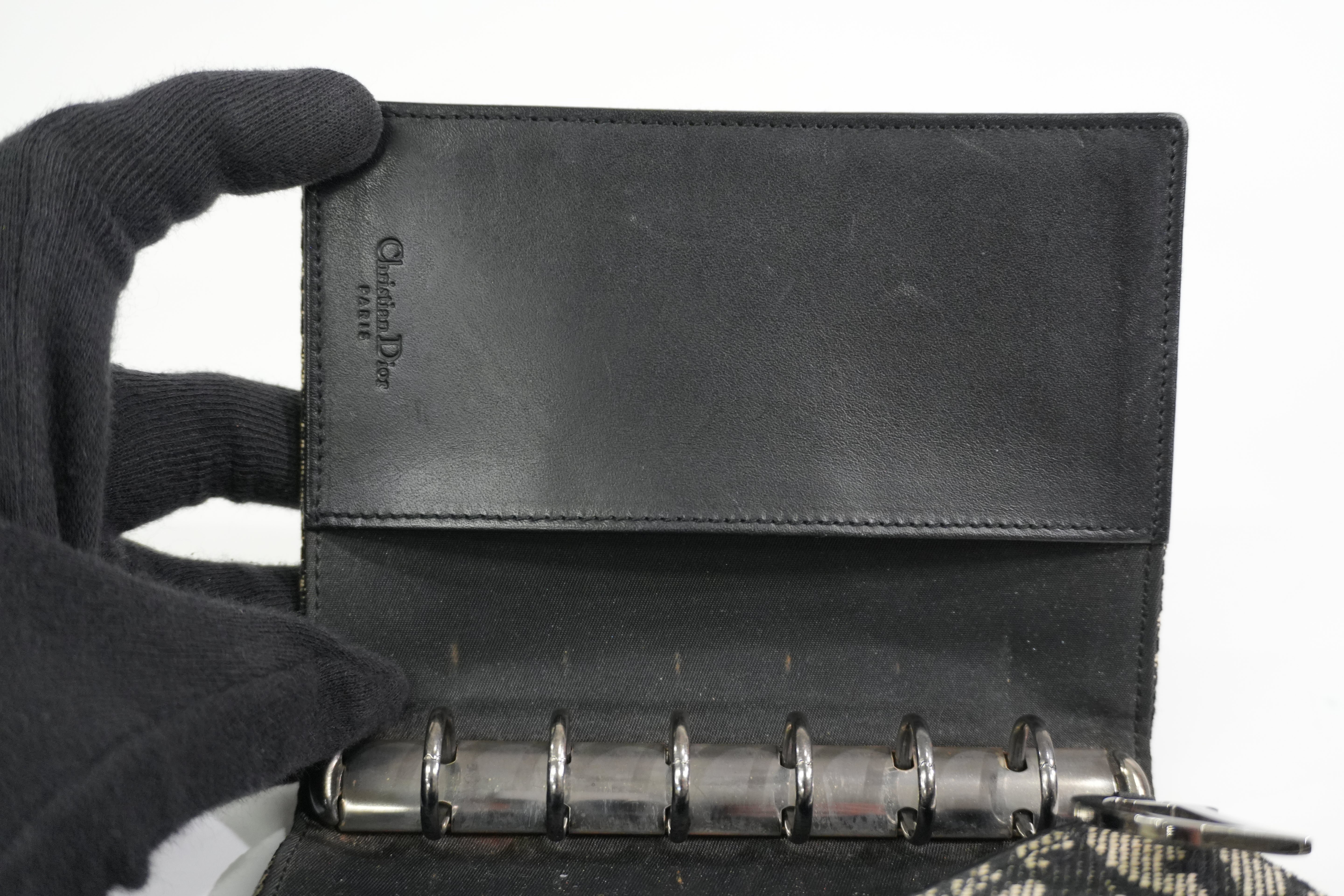 Pre-owned Christian Dior Oblique Trotter Organizer Black