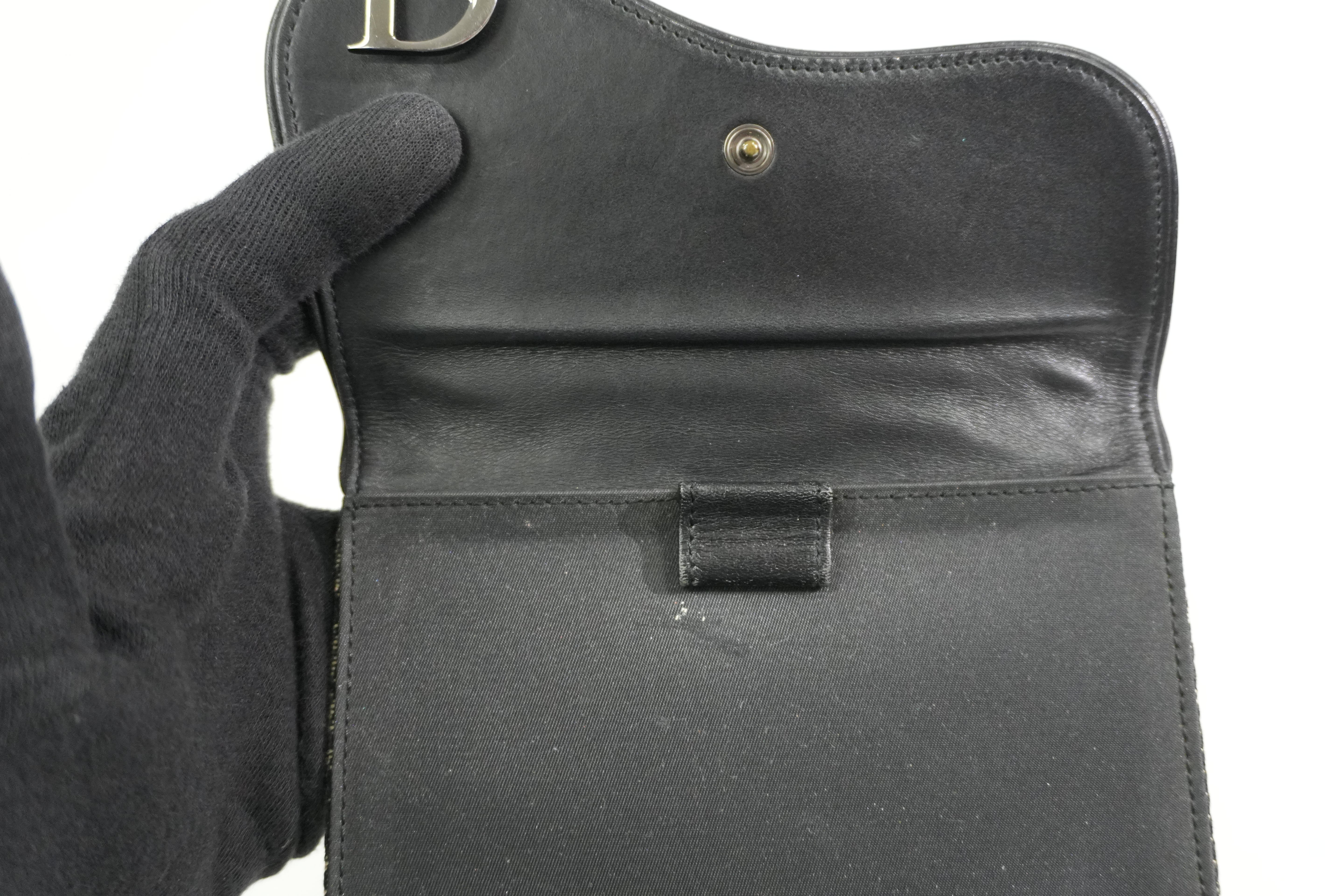 Pre-owned Christian Dior Oblique Trotter Organizer Black