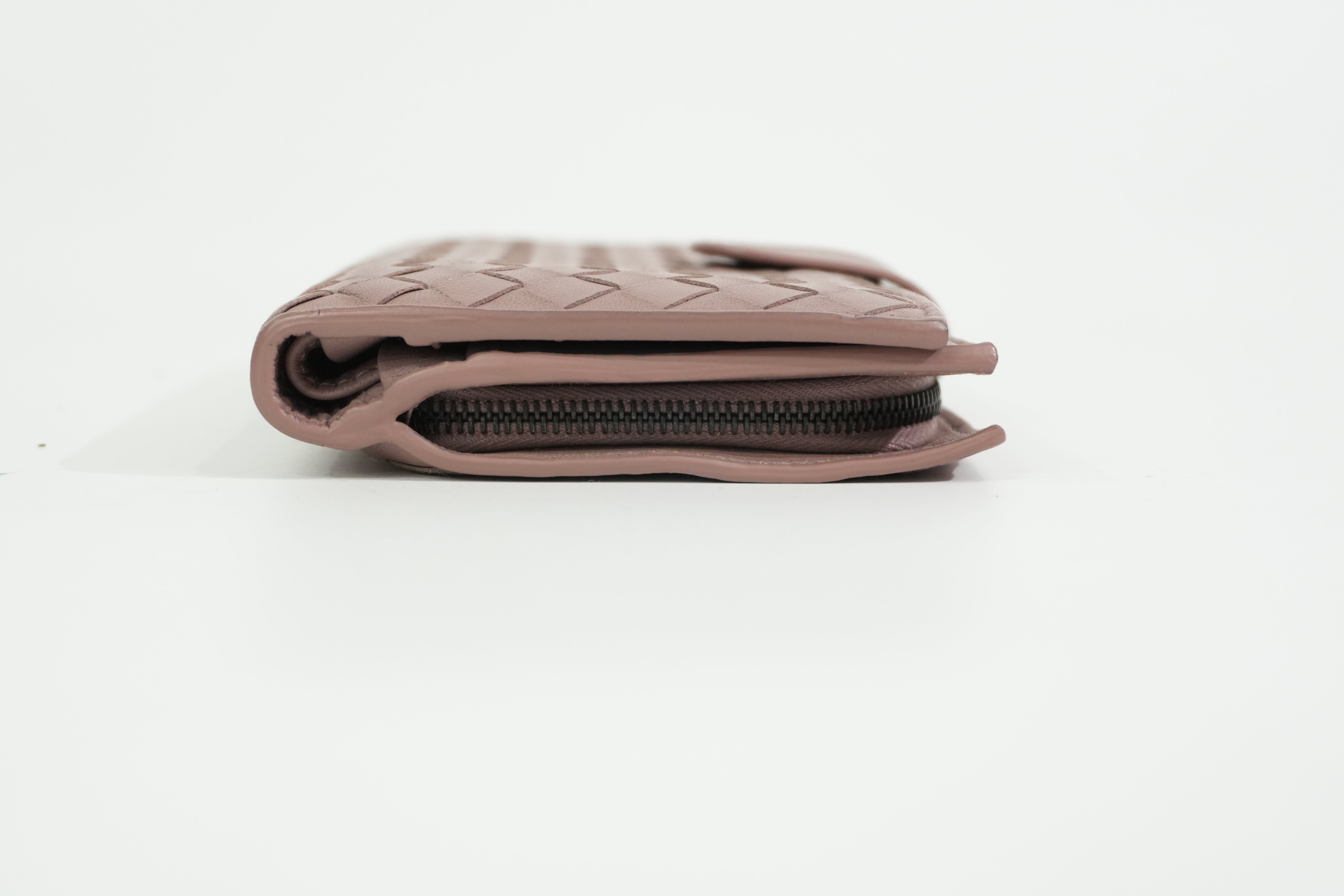 Pre-owned Bottega Short Wallet Pink