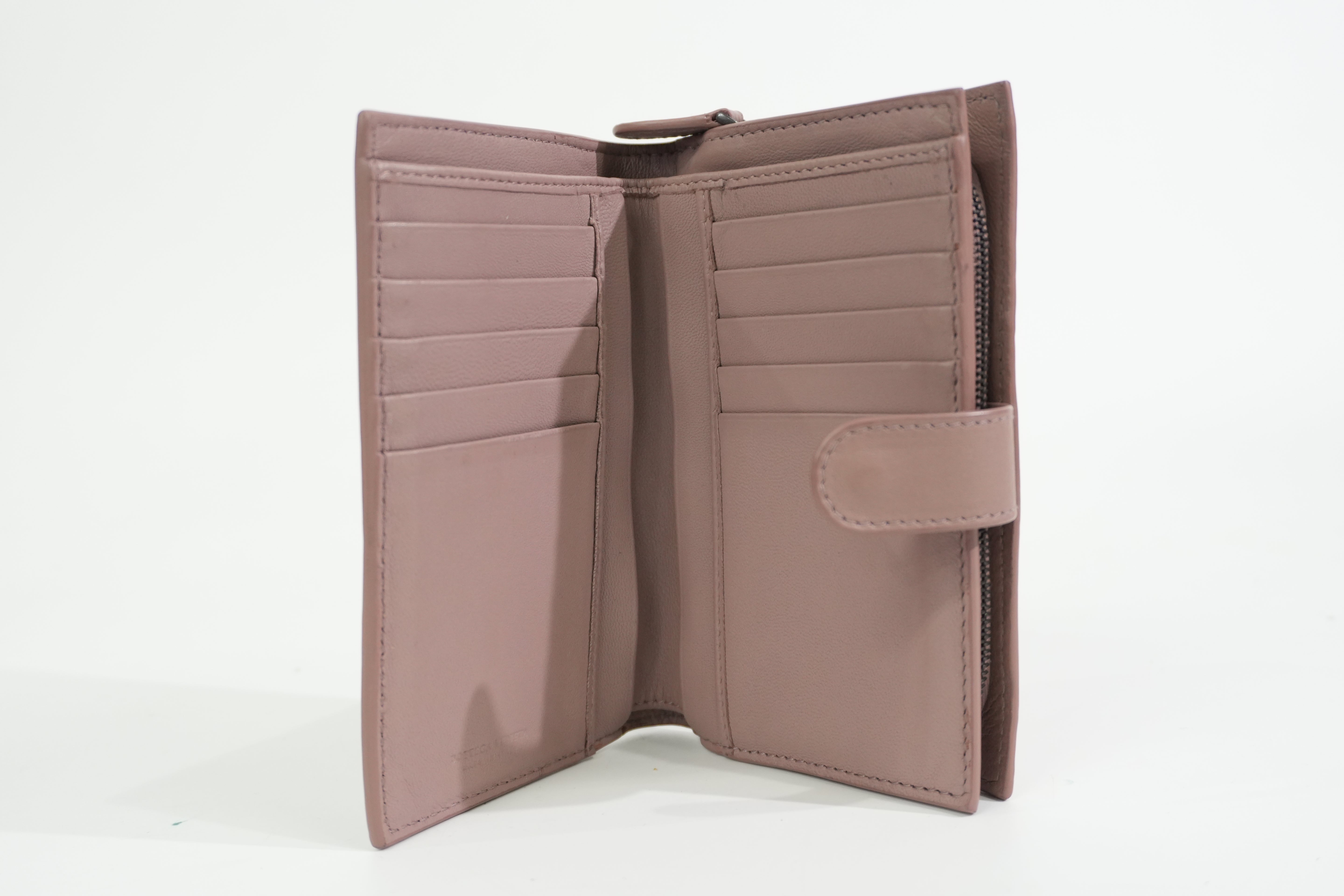 Pre-owned Bottega Short Wallet Pink