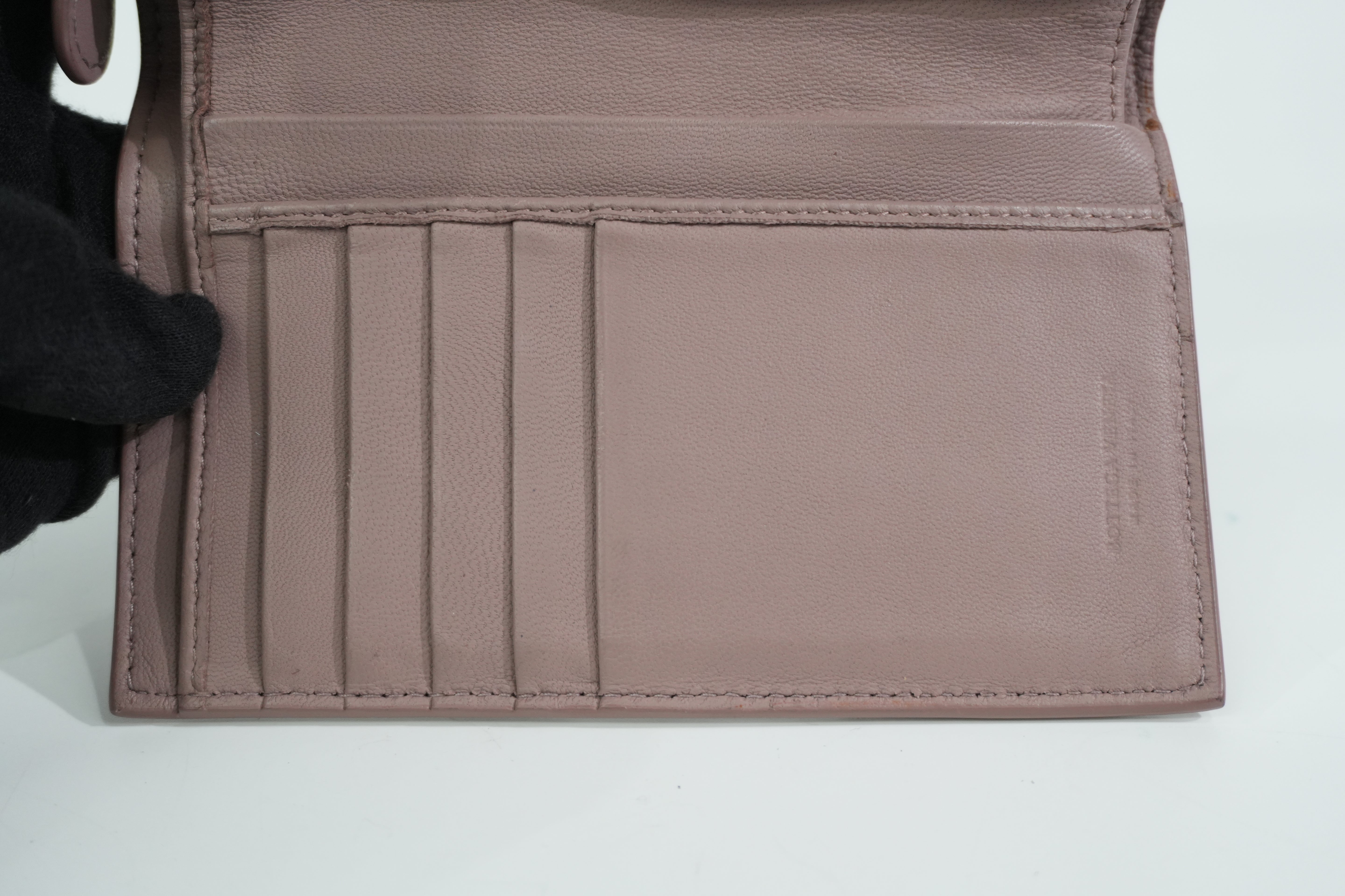 Pre-owned Bottega Short Wallet Pink