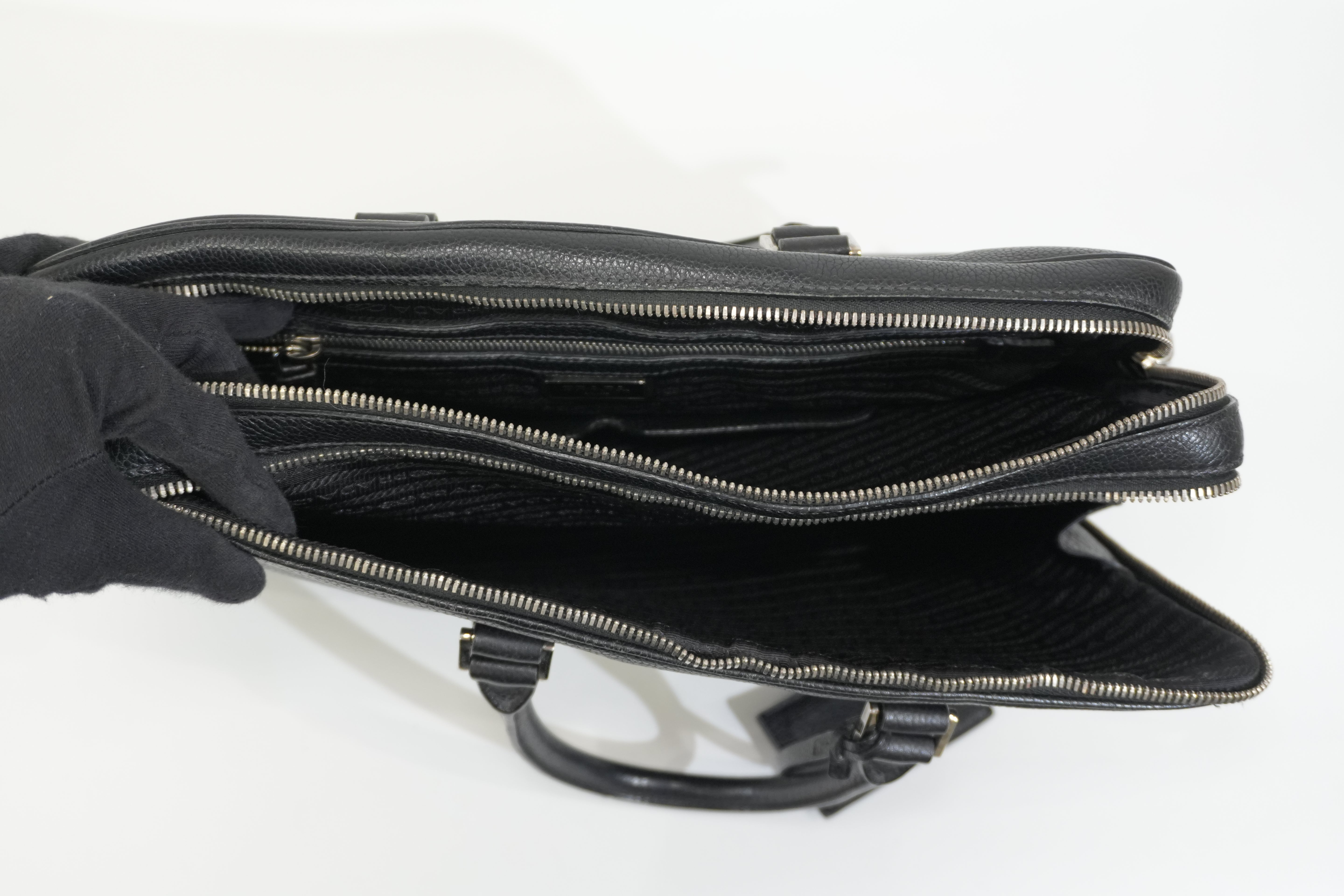 Pre-owned Prada Two Way Briefcase Black
