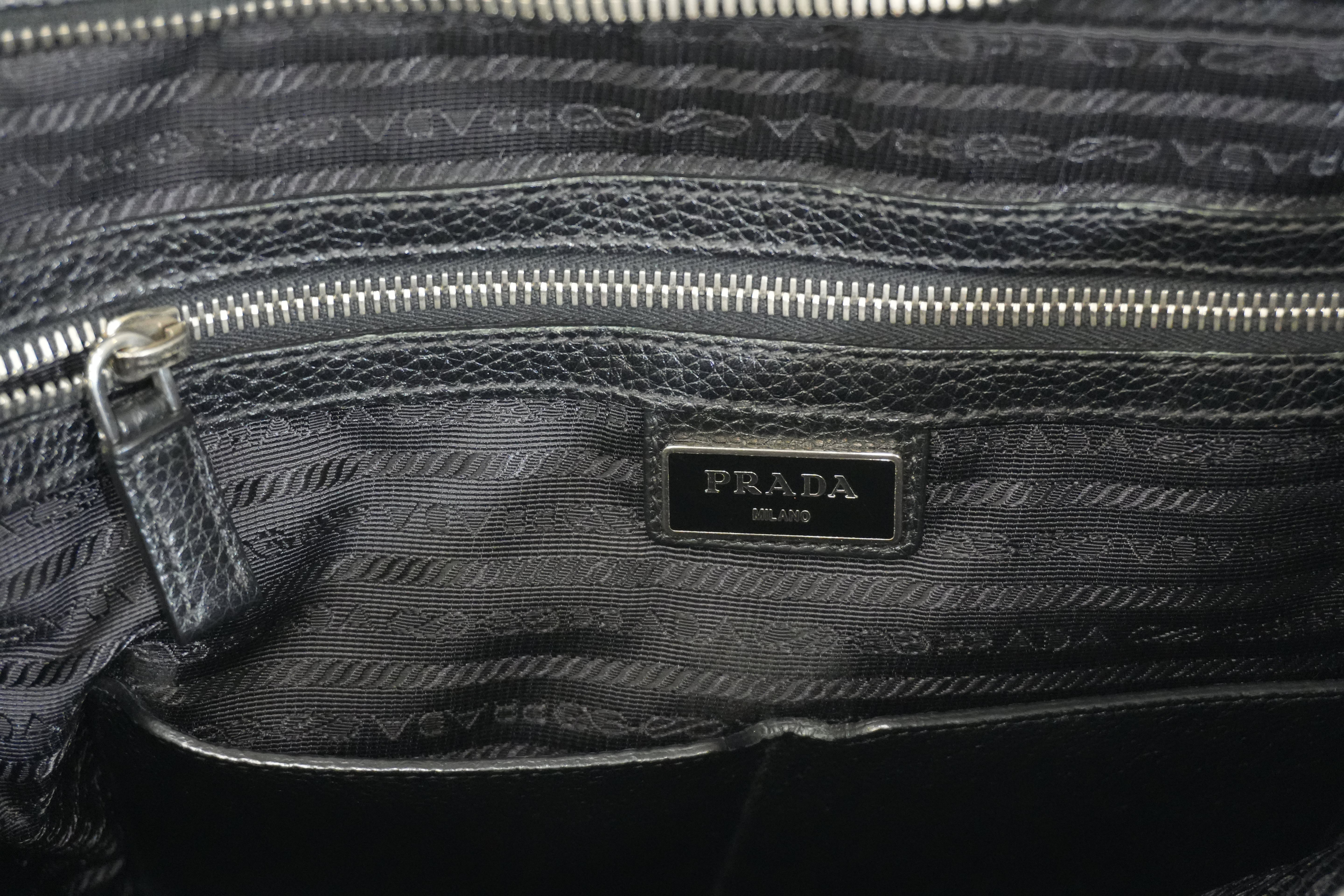 Pre-owned Prada Two Way Briefcase Black