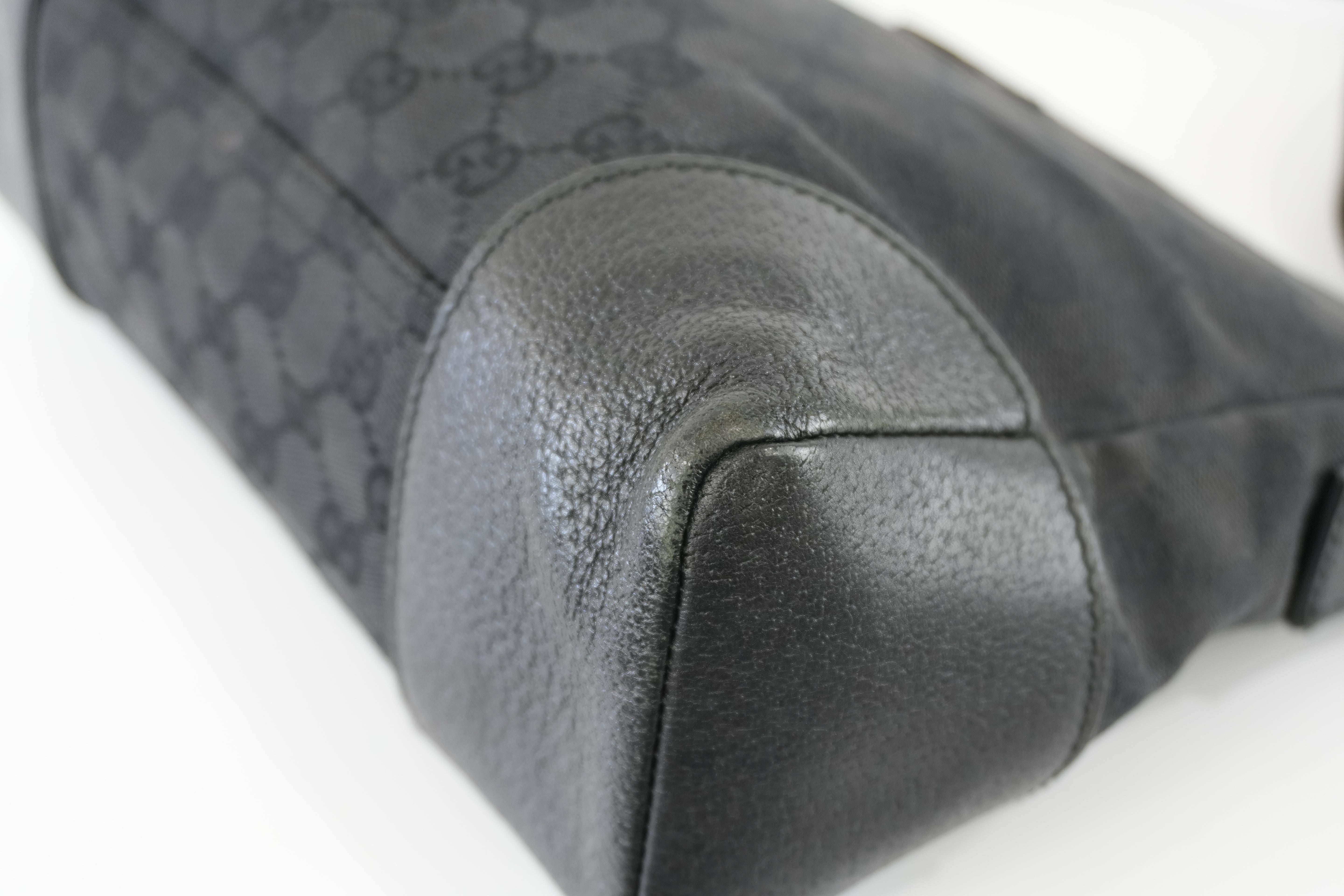 Gucci Shoulder Bag Black Canvas Used