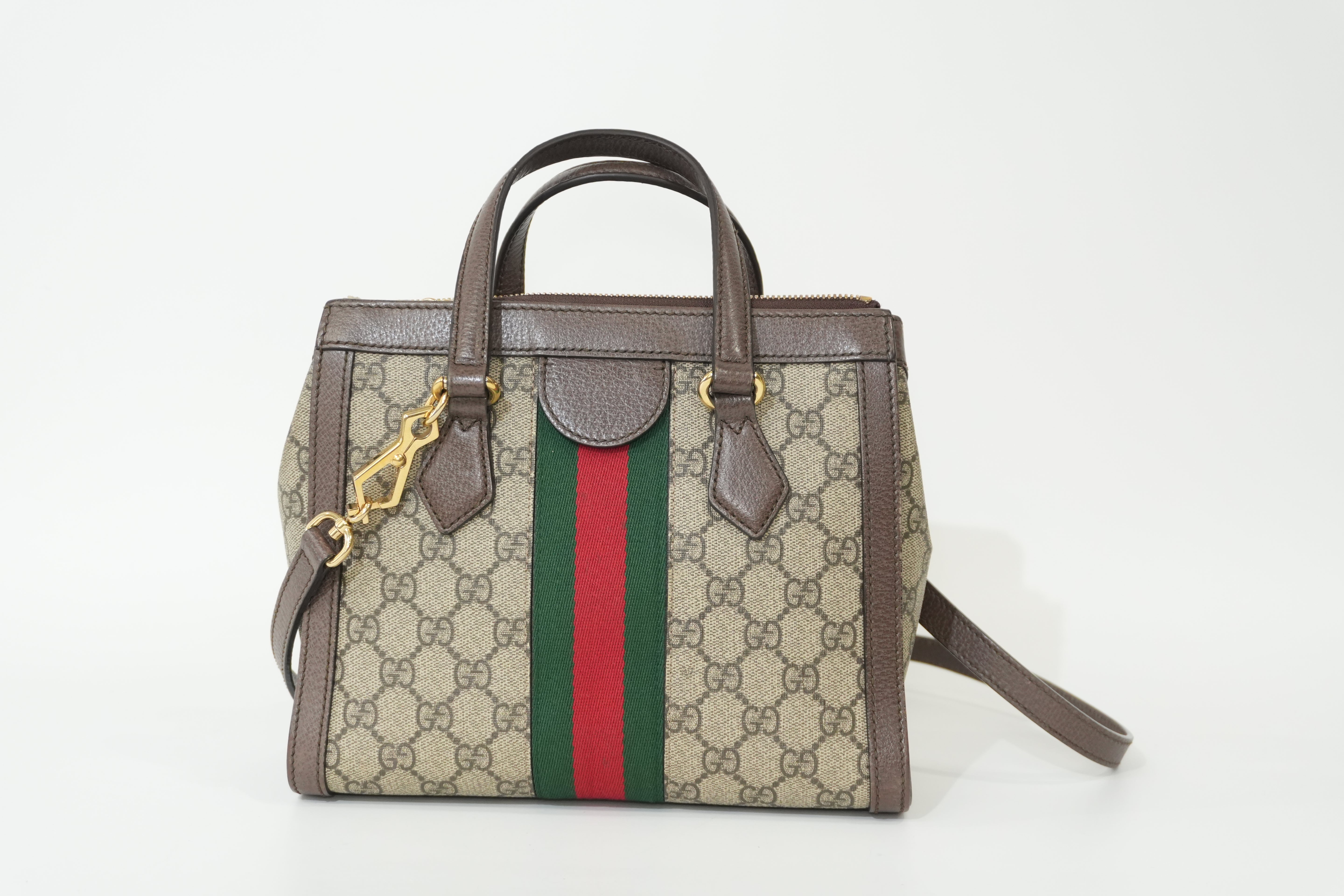 Pre-owned Gucci Ophidia Crossbody Bag Brown
