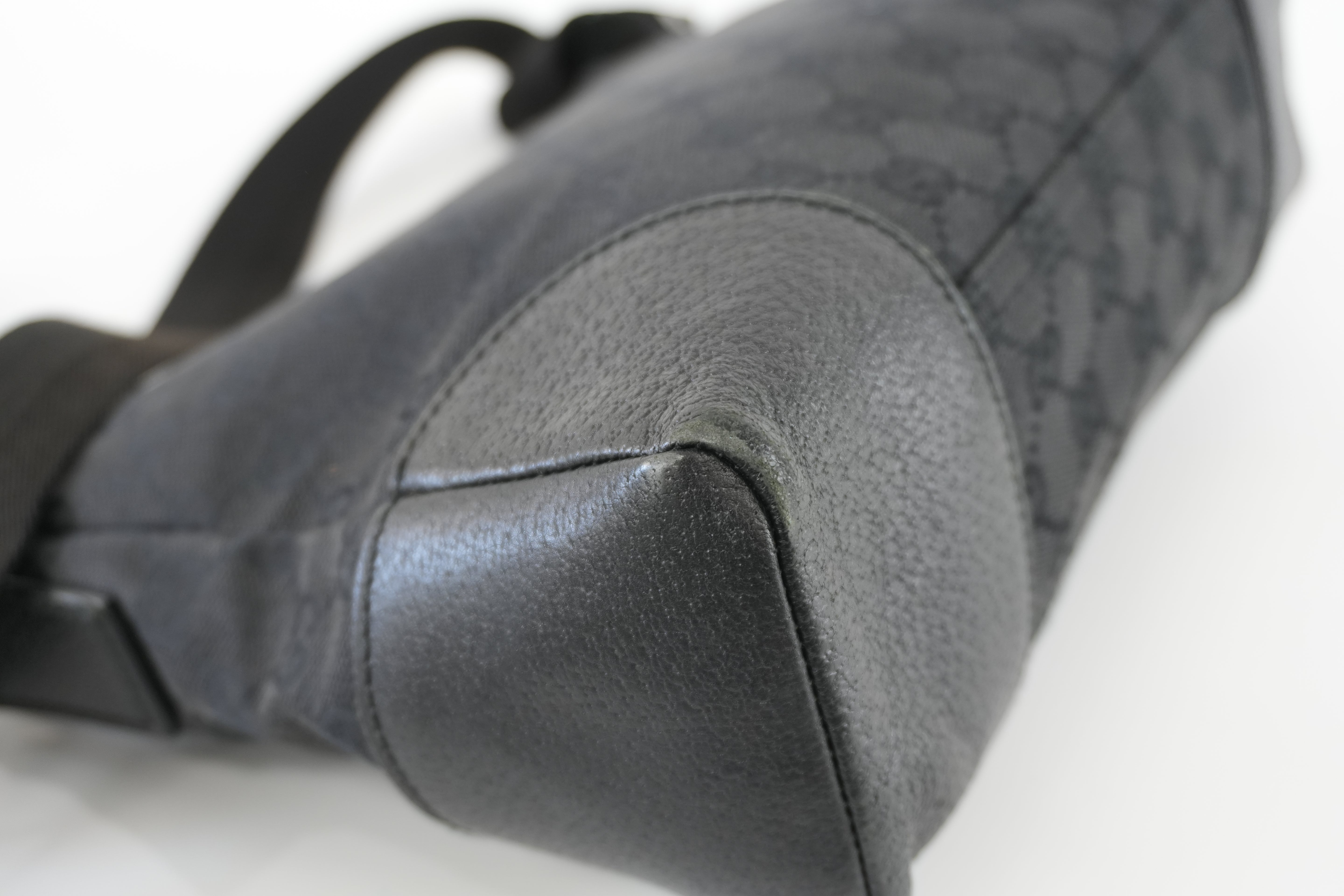 Gucci Shoulder Bag Black Canvas Used