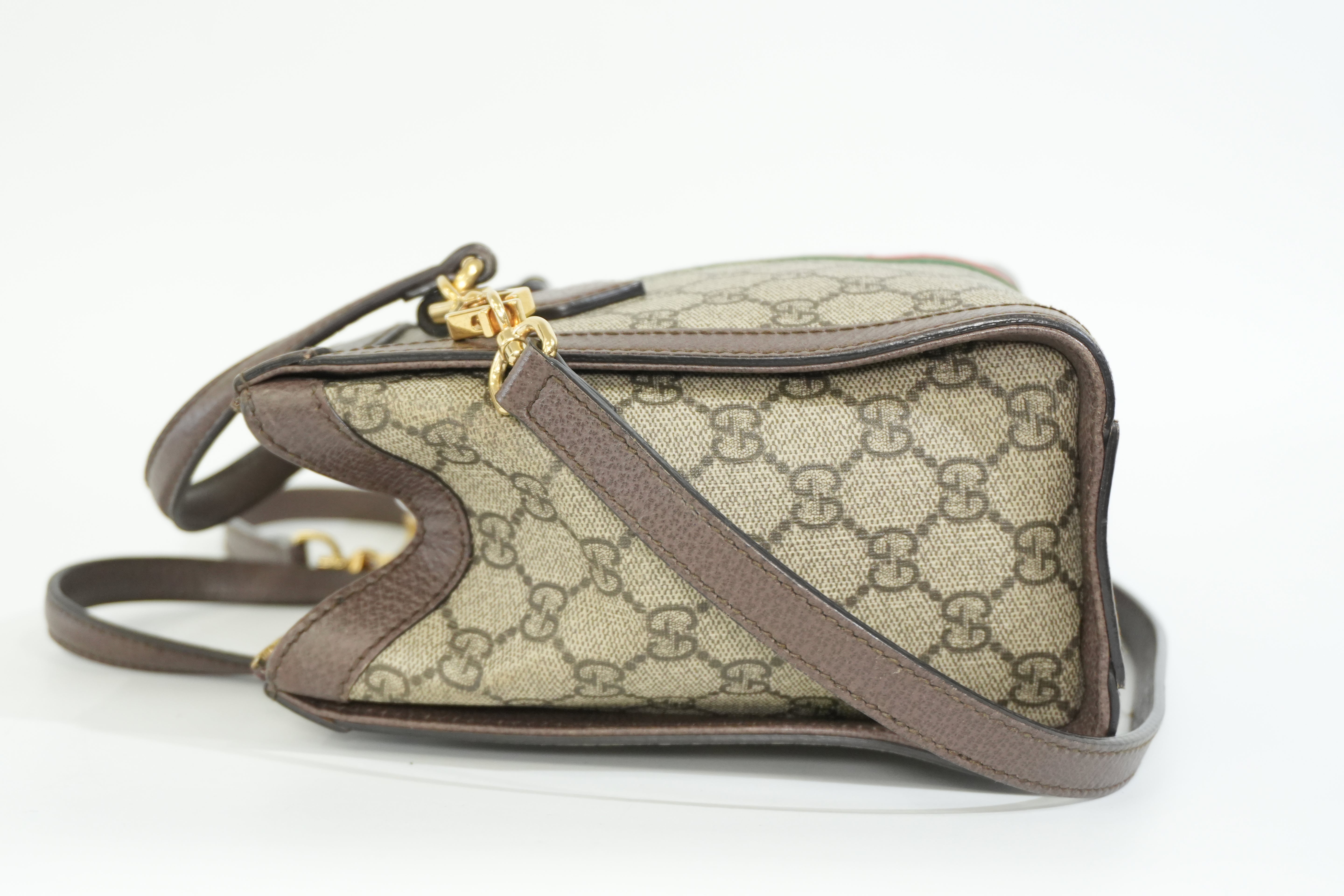 Pre-owned Gucci Ophidia Crossbody Bag Brown