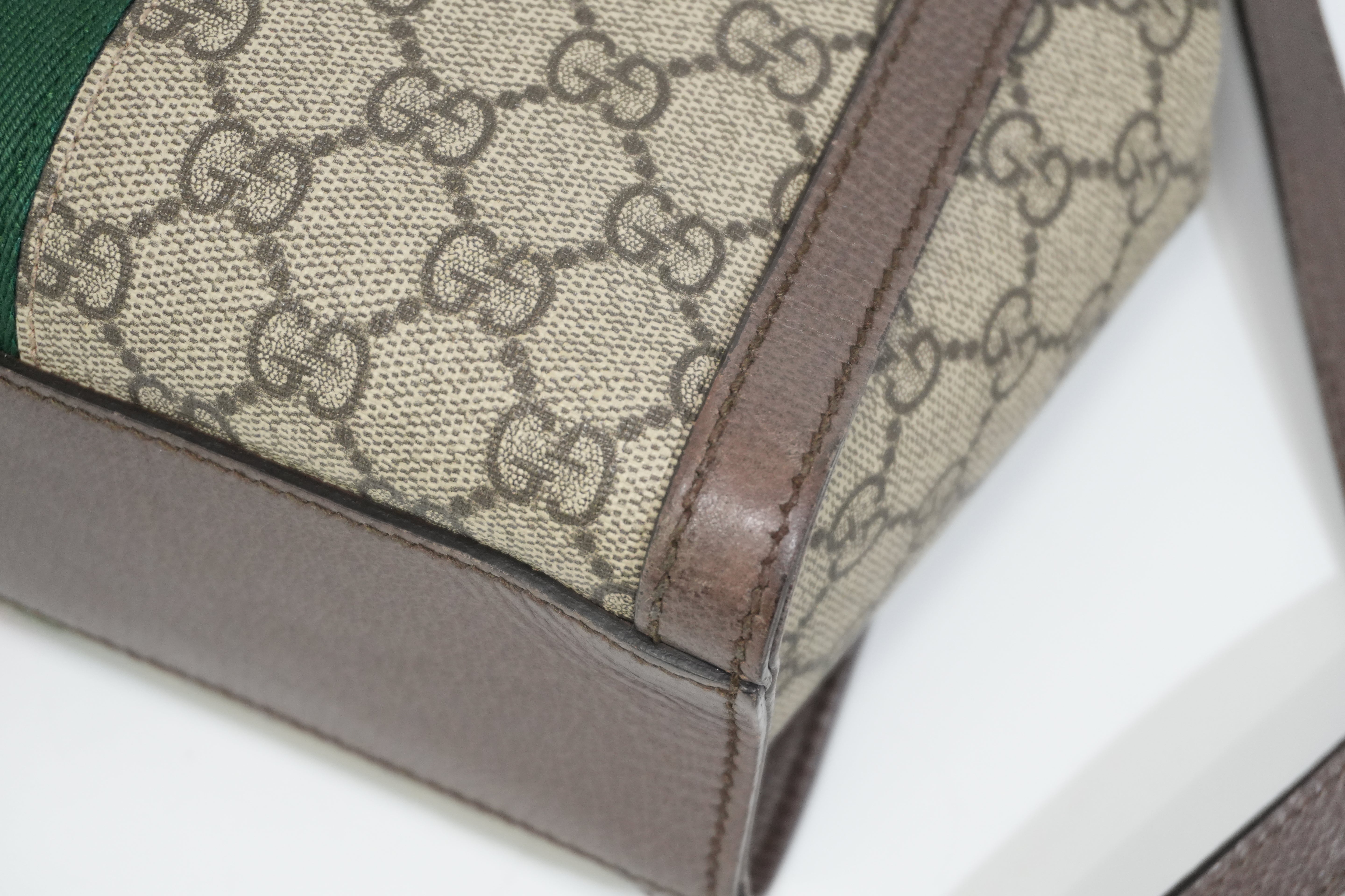 Pre-owned Gucci Ophidia Crossbody Bag Brown