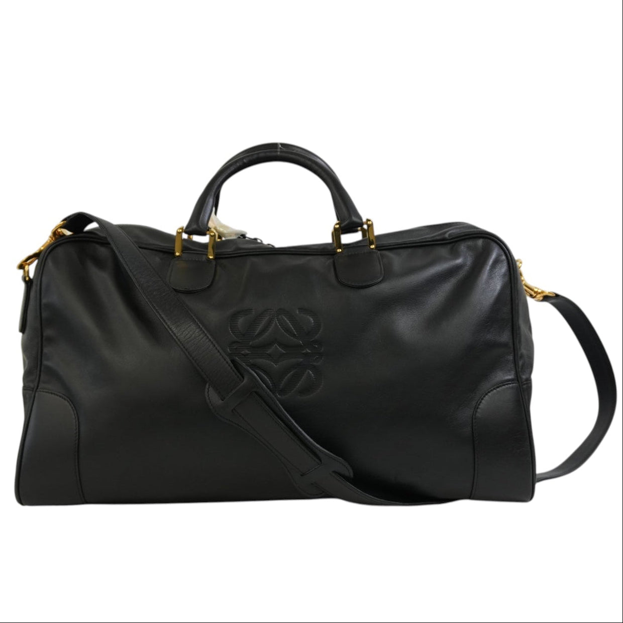 Pre-Owned Loewe Anagram Boston Bag Black