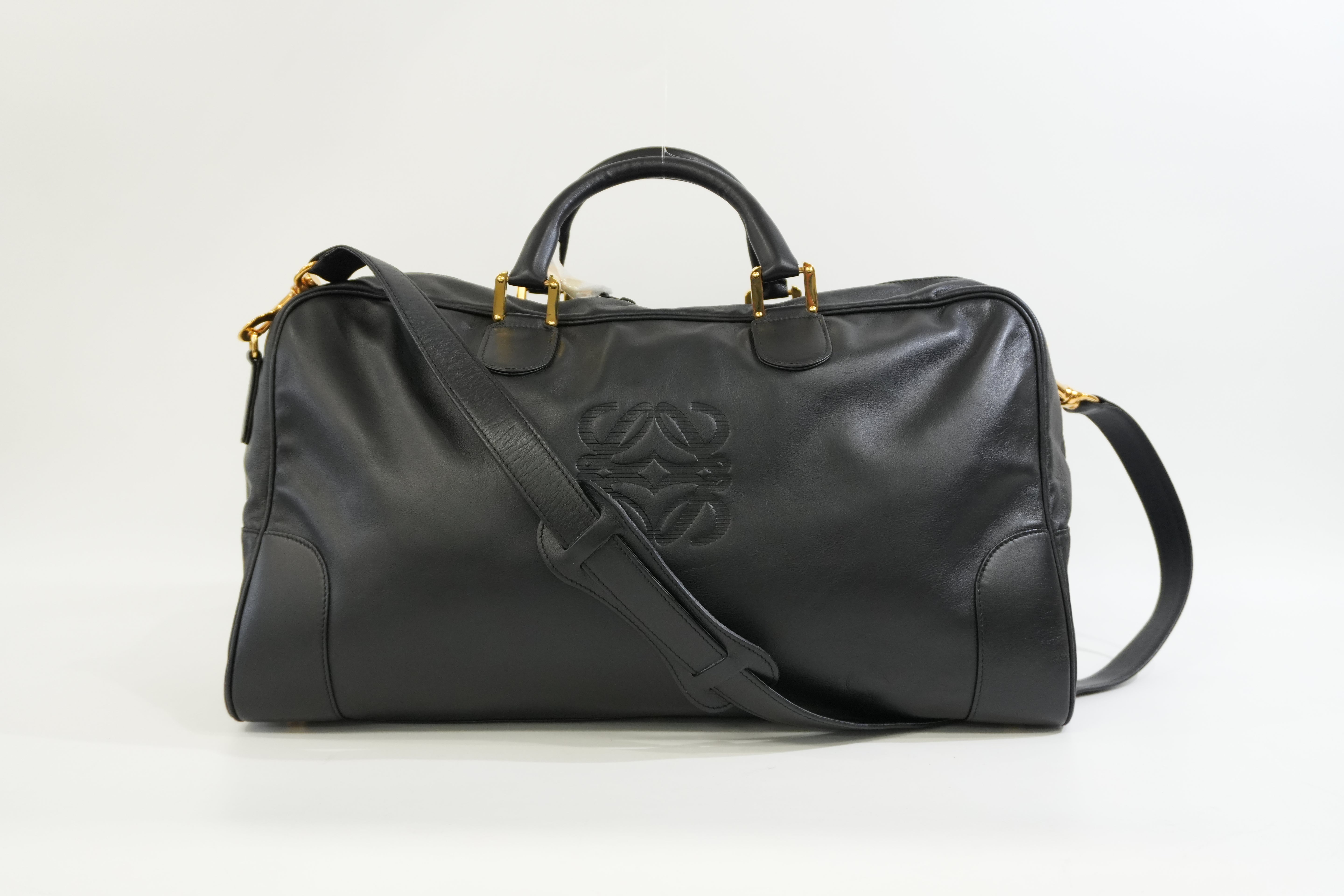 Pre-Owned Loewe Anagram Boston Bag Black