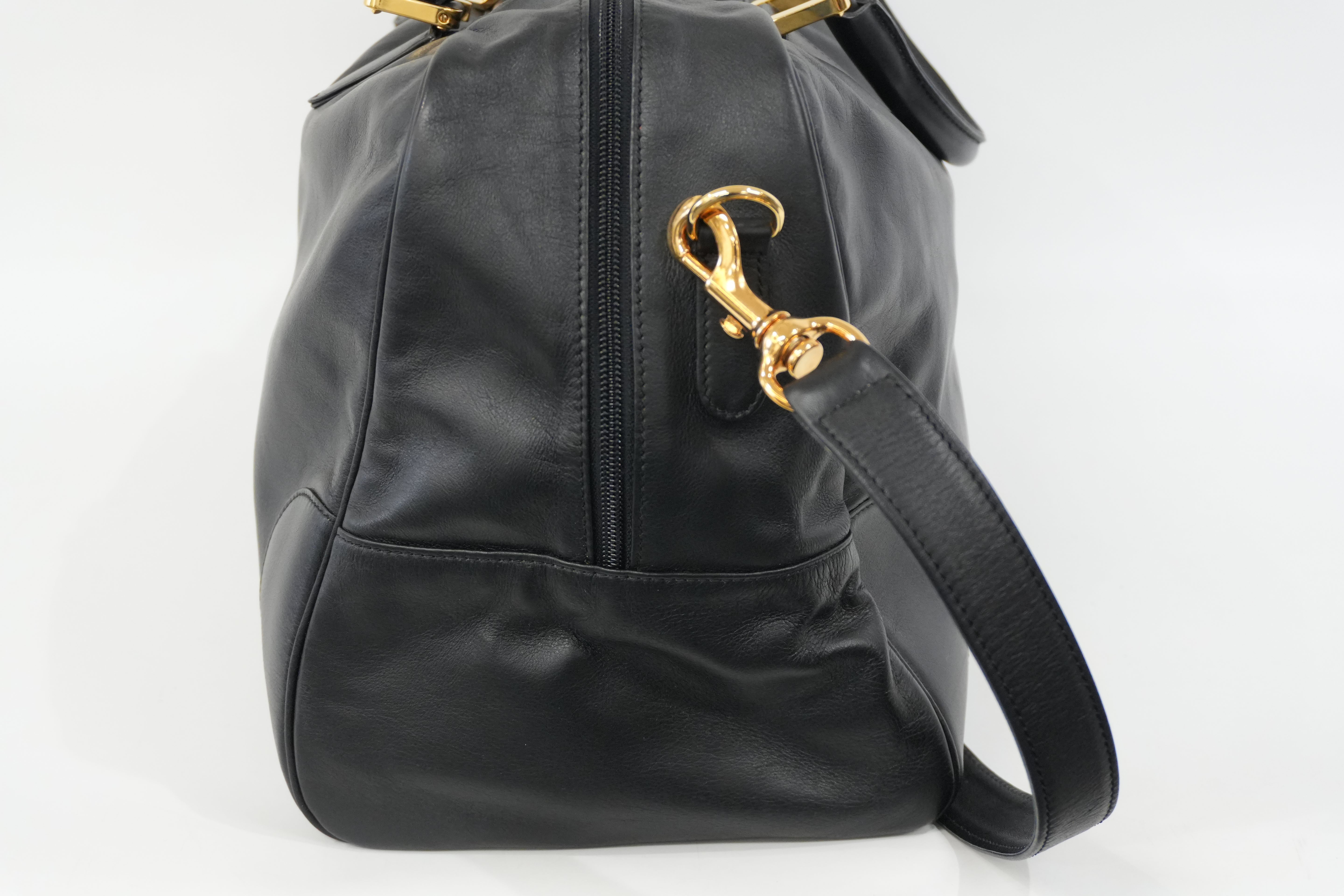 Pre-Owned Loewe Anagram Boston Bag Black