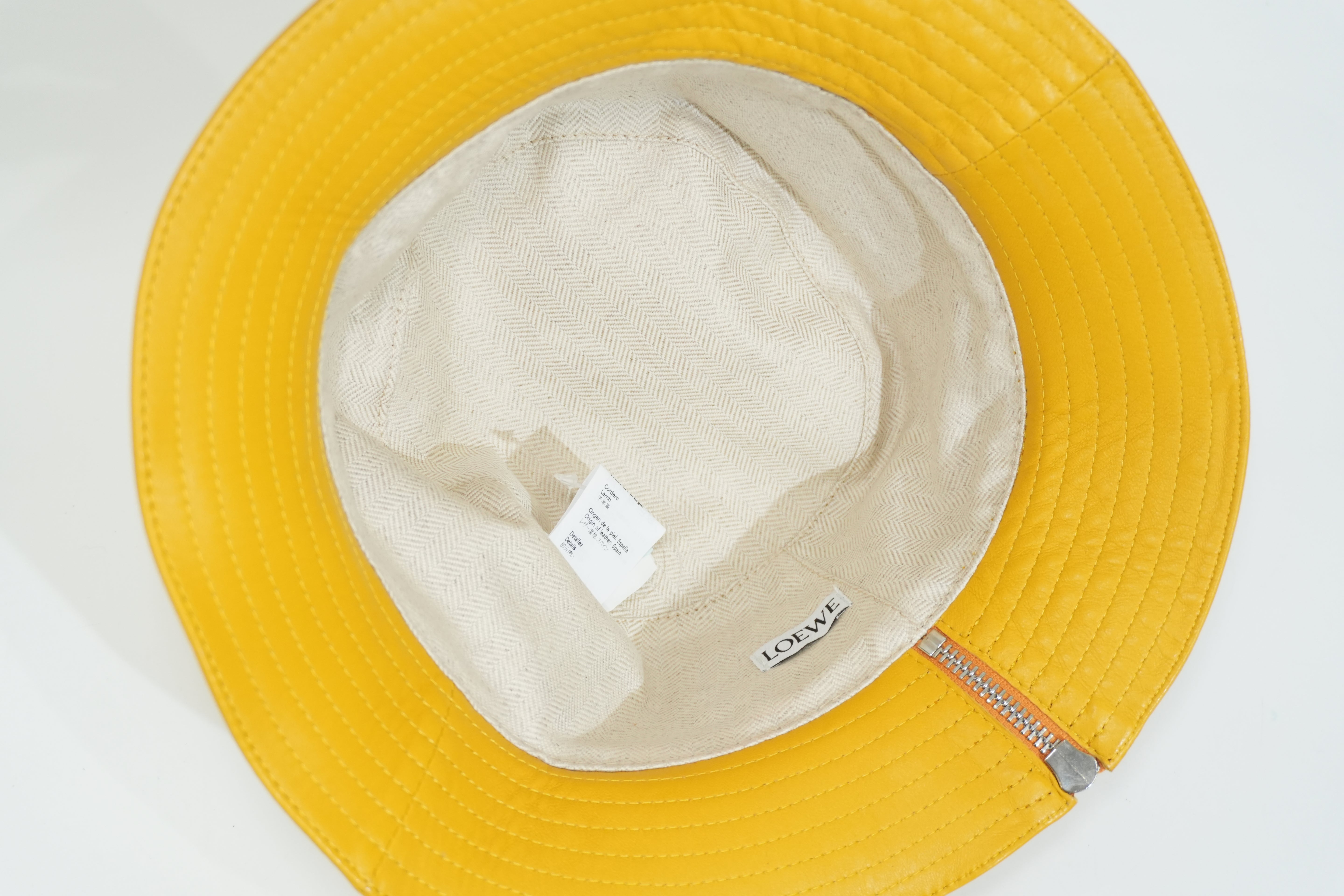 Pre-owned Loewe Seaman Bucket Hat Yellow