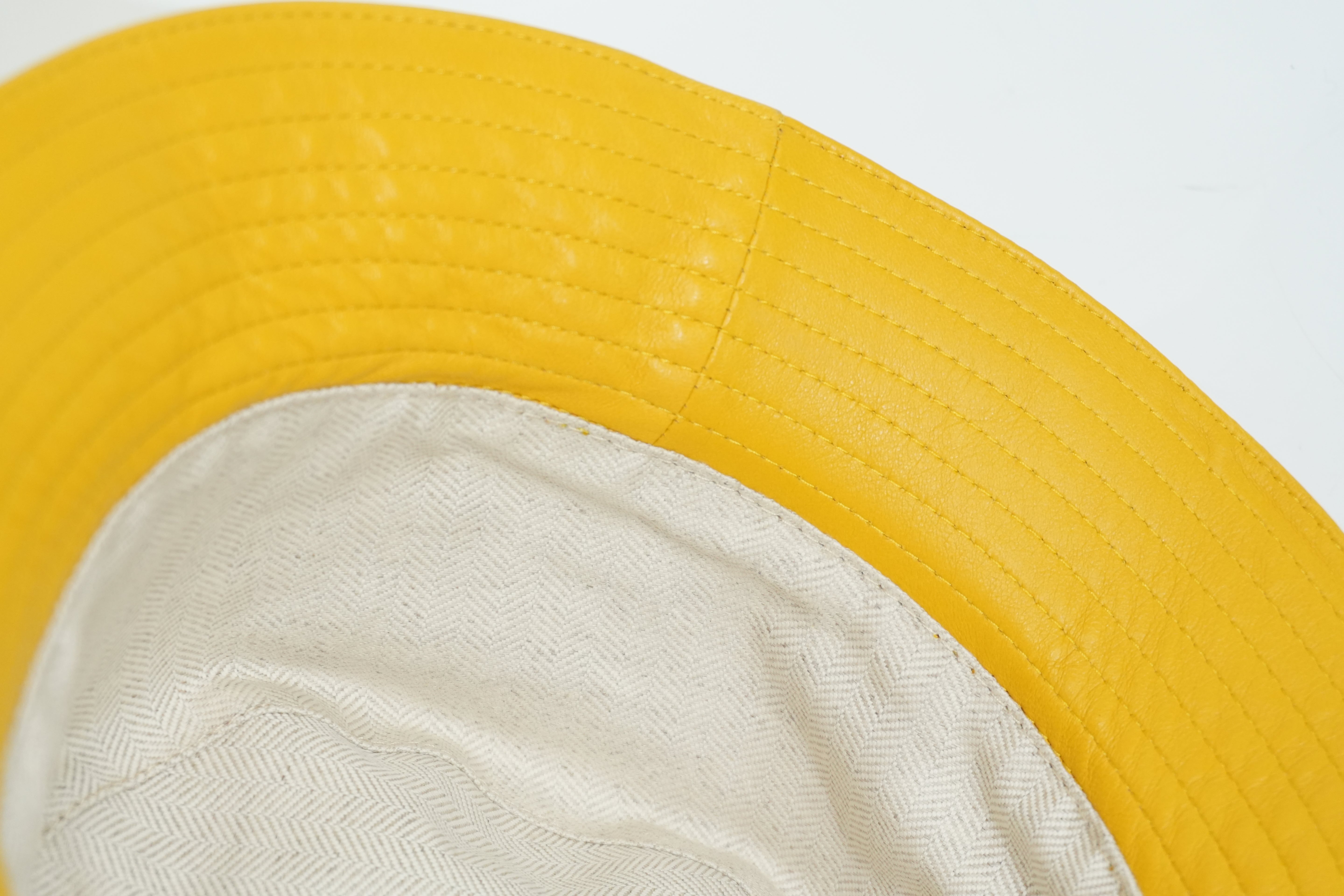 Pre-owned Loewe Seaman Bucket Hat Yellow