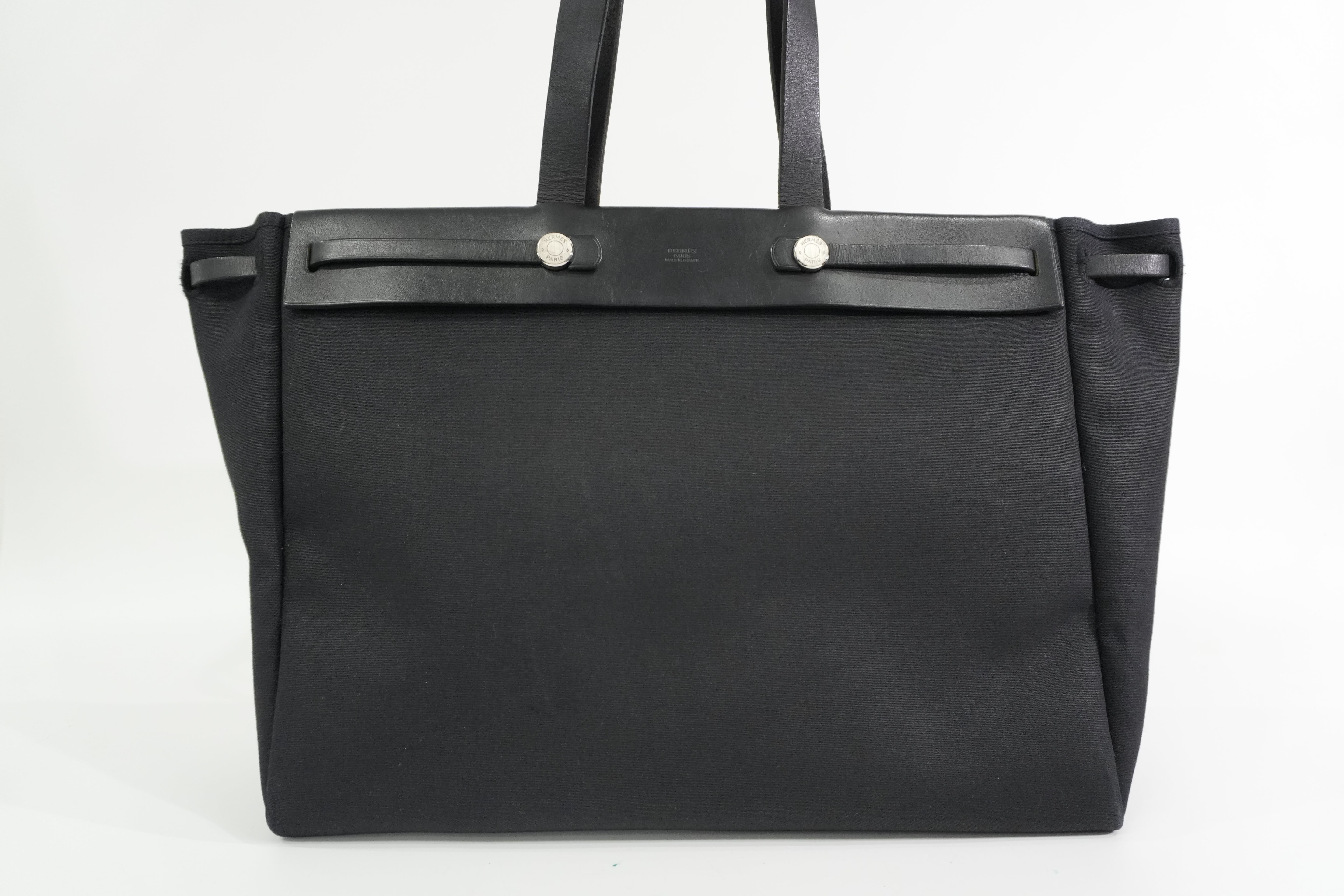 Pre-owned Hermes Herbag Cabas GM Tote Bag Black