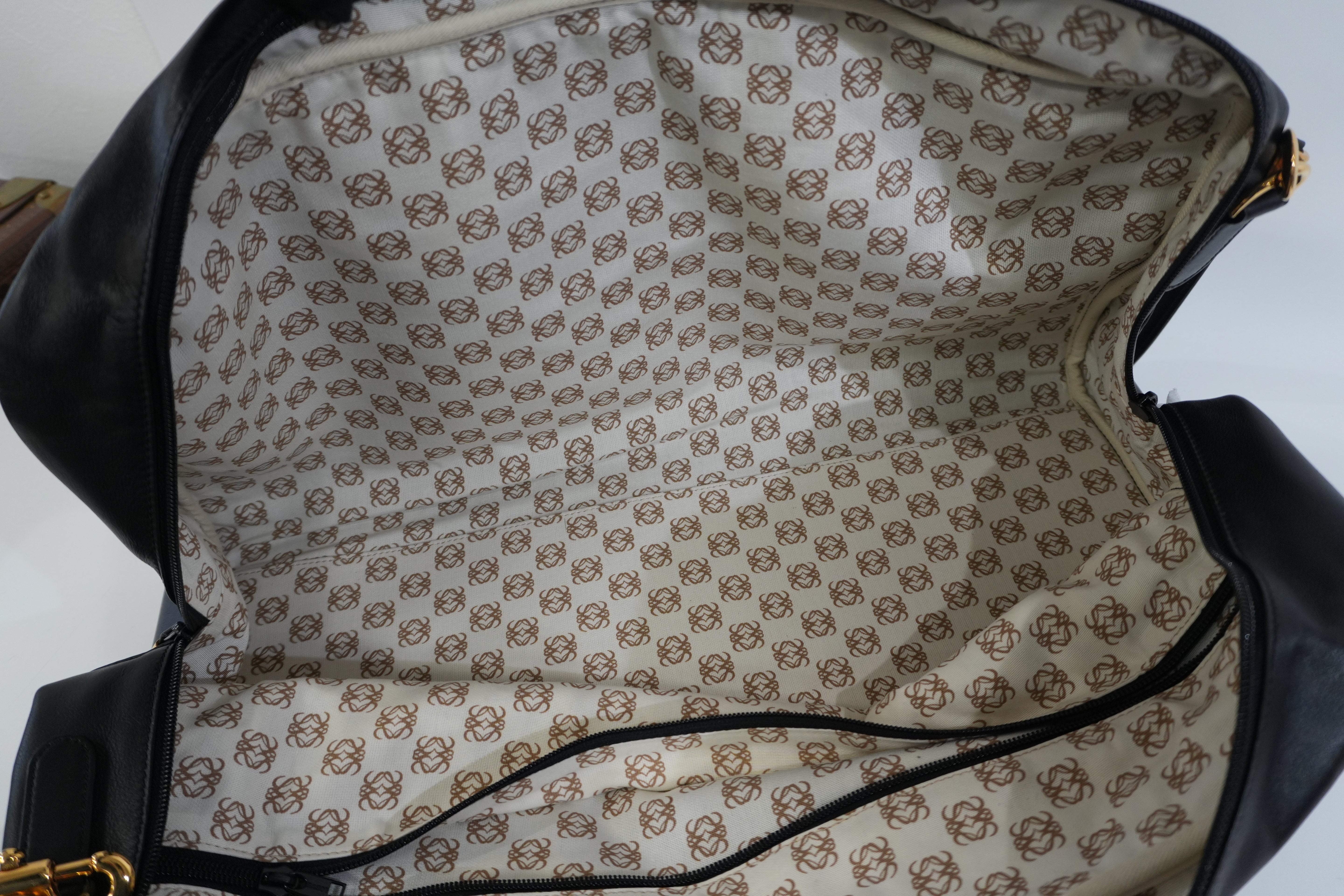 Pre-Owned Loewe Anagram Boston Bag Black