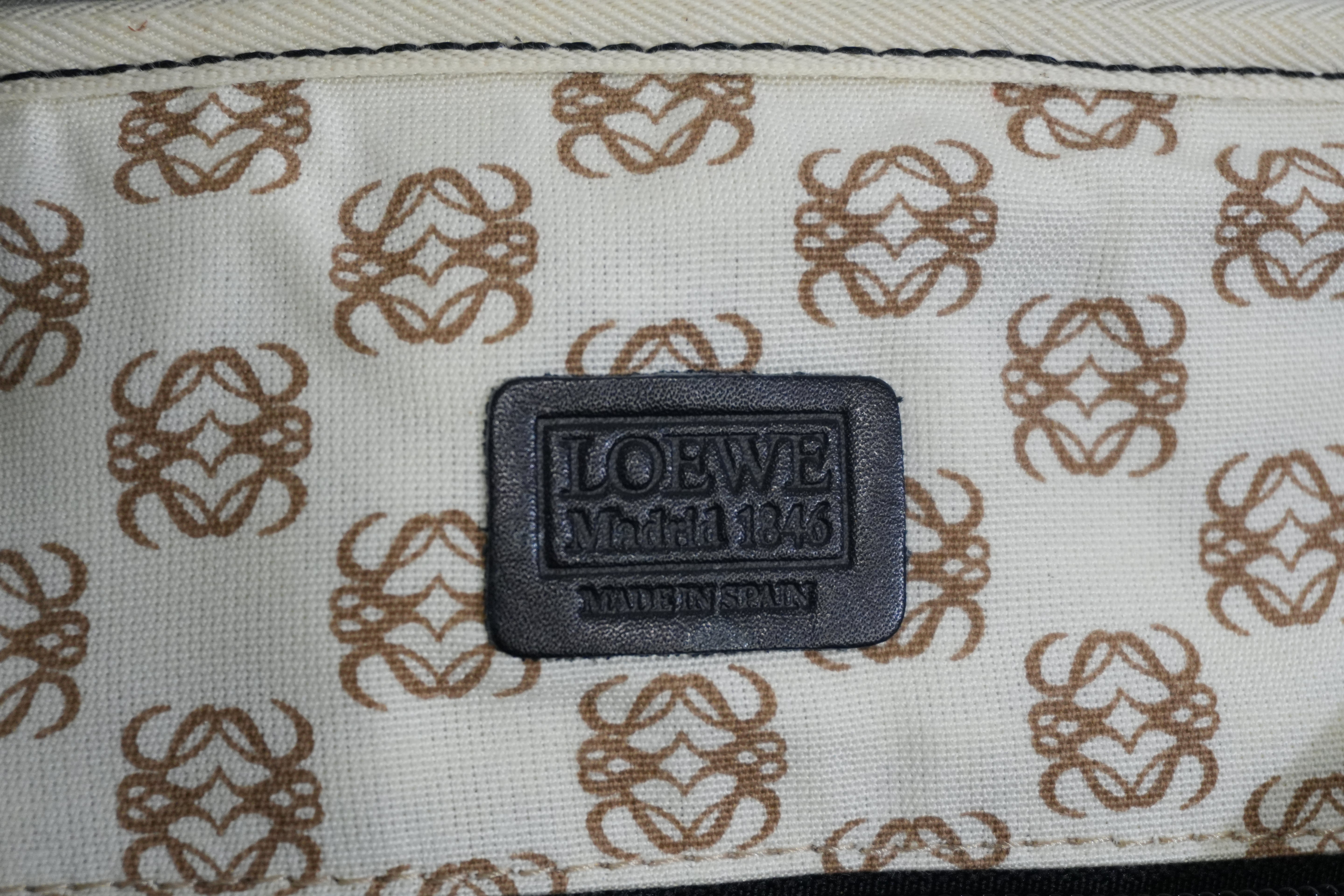 Pre-Owned Loewe Anagram Boston Bag Black