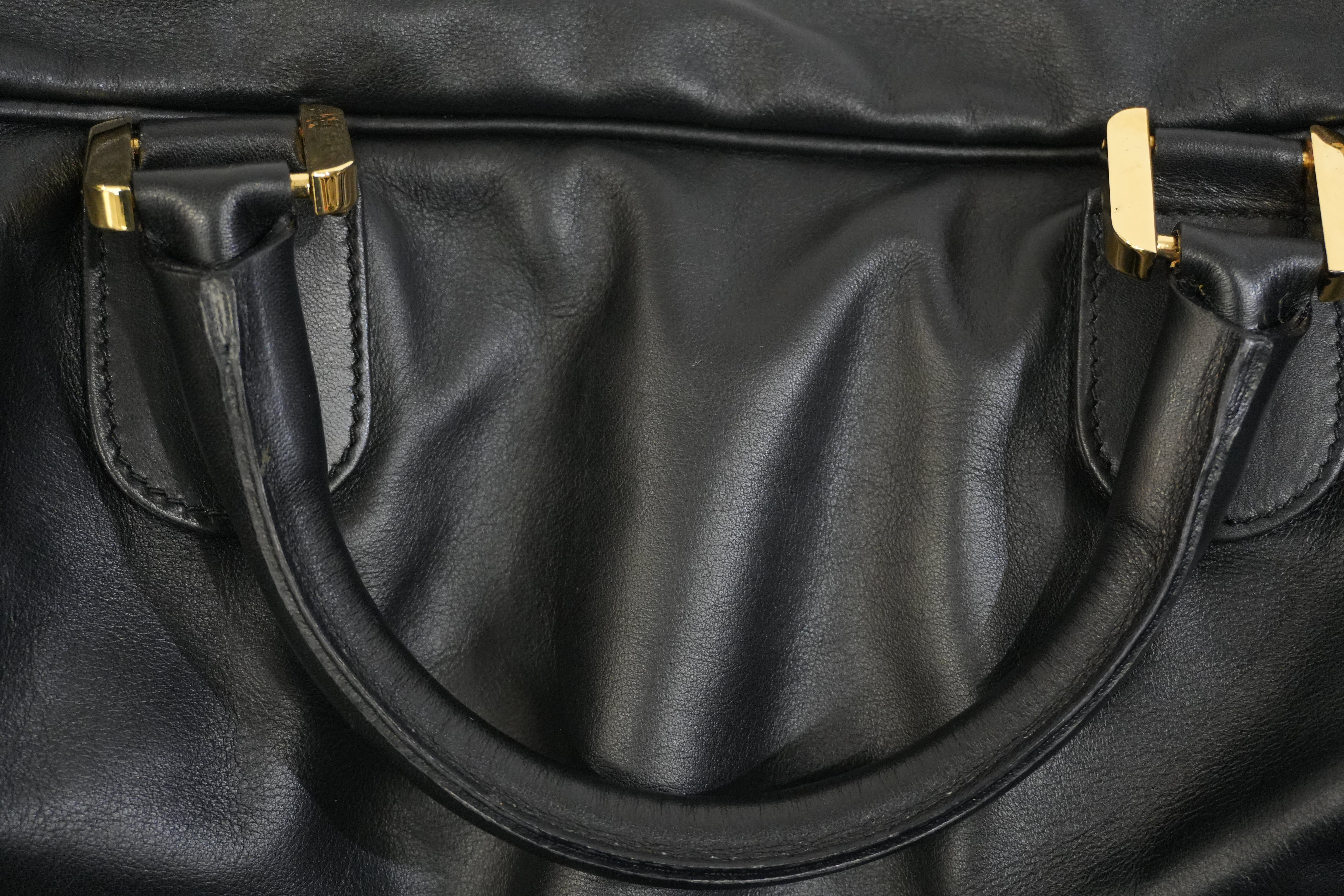 Pre-Owned Loewe Anagram Boston Bag Black