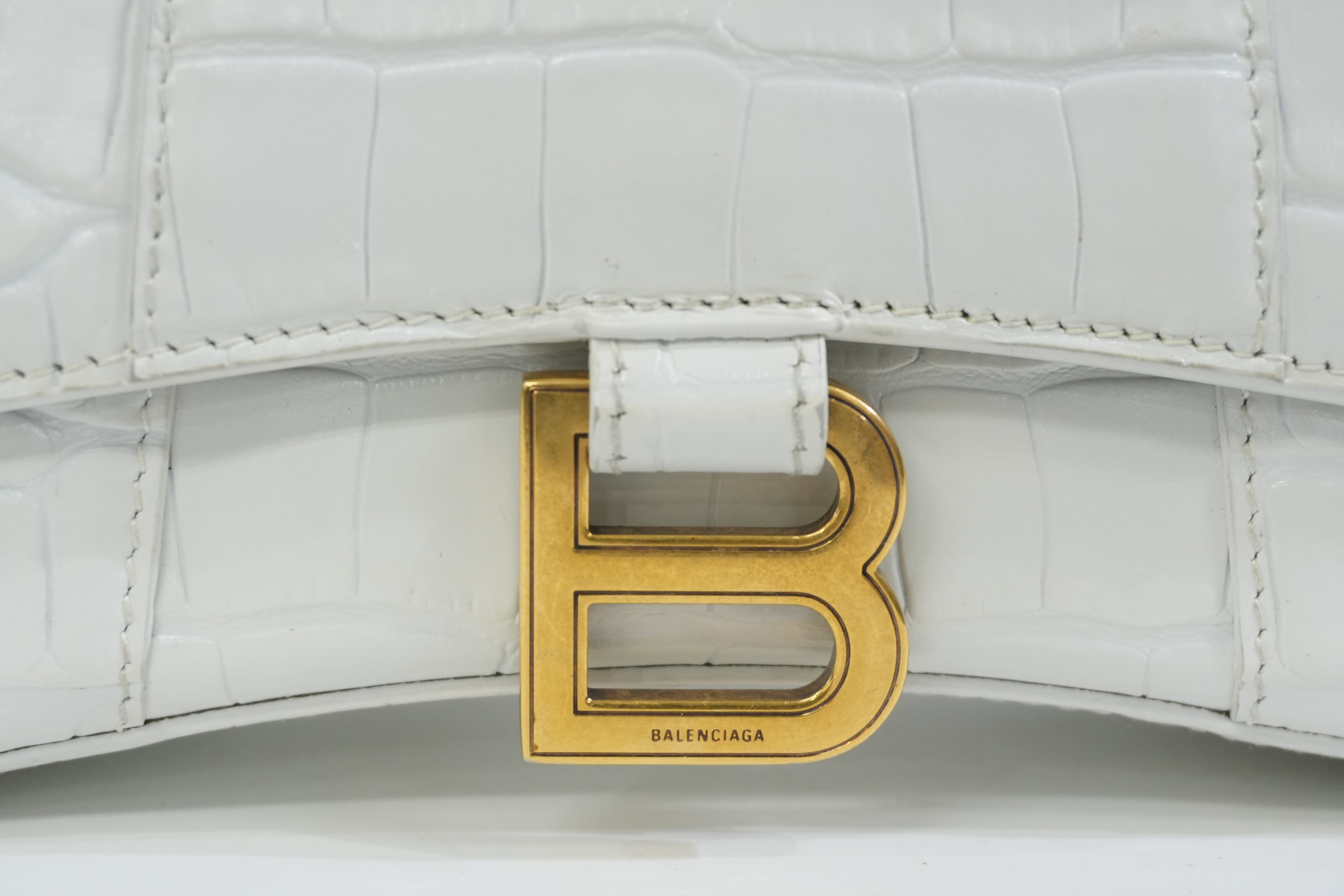 Balenciaga Hourglass XS Top Handle White