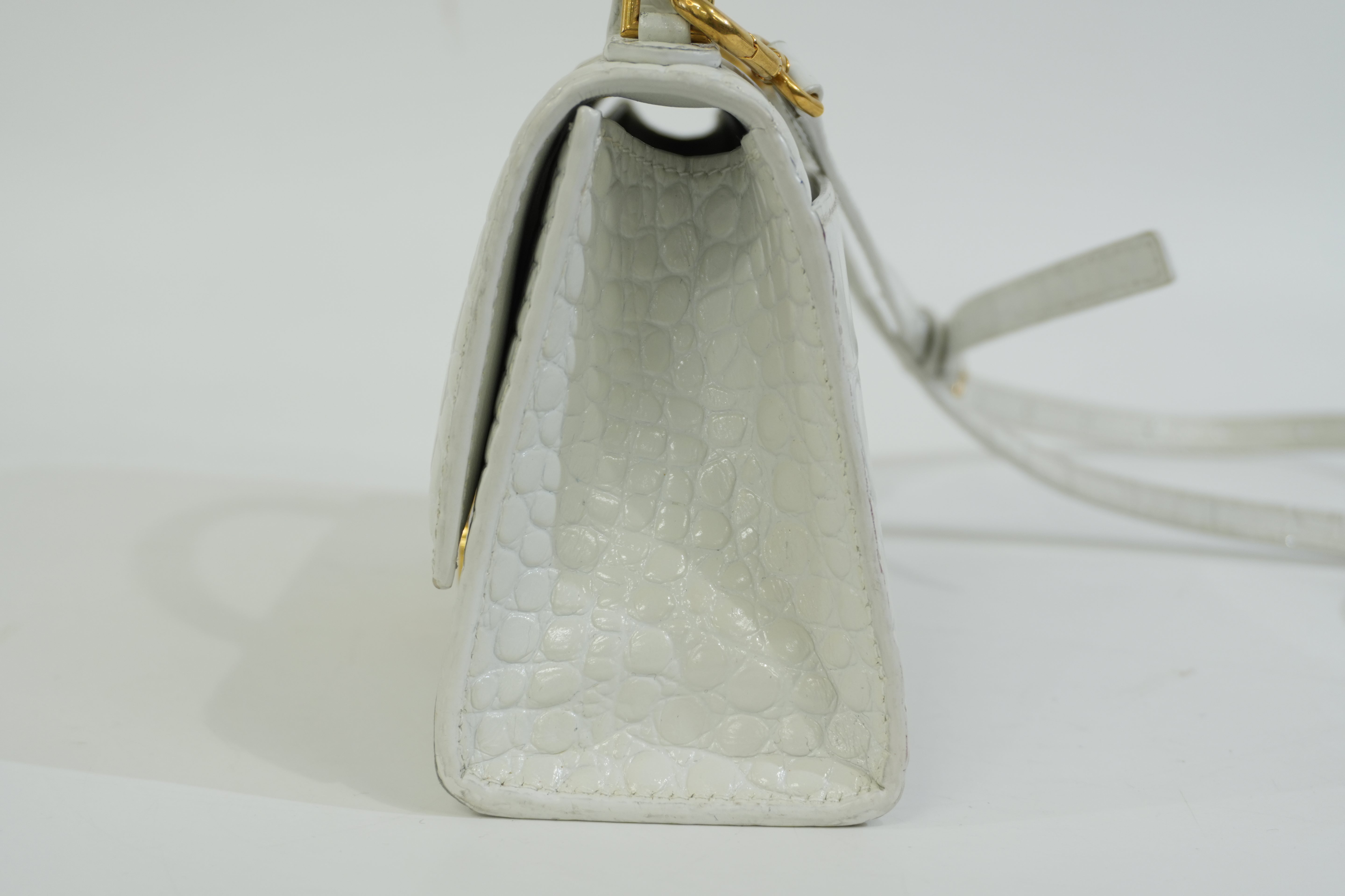 Balenciaga Hourglass XS Top Handle White