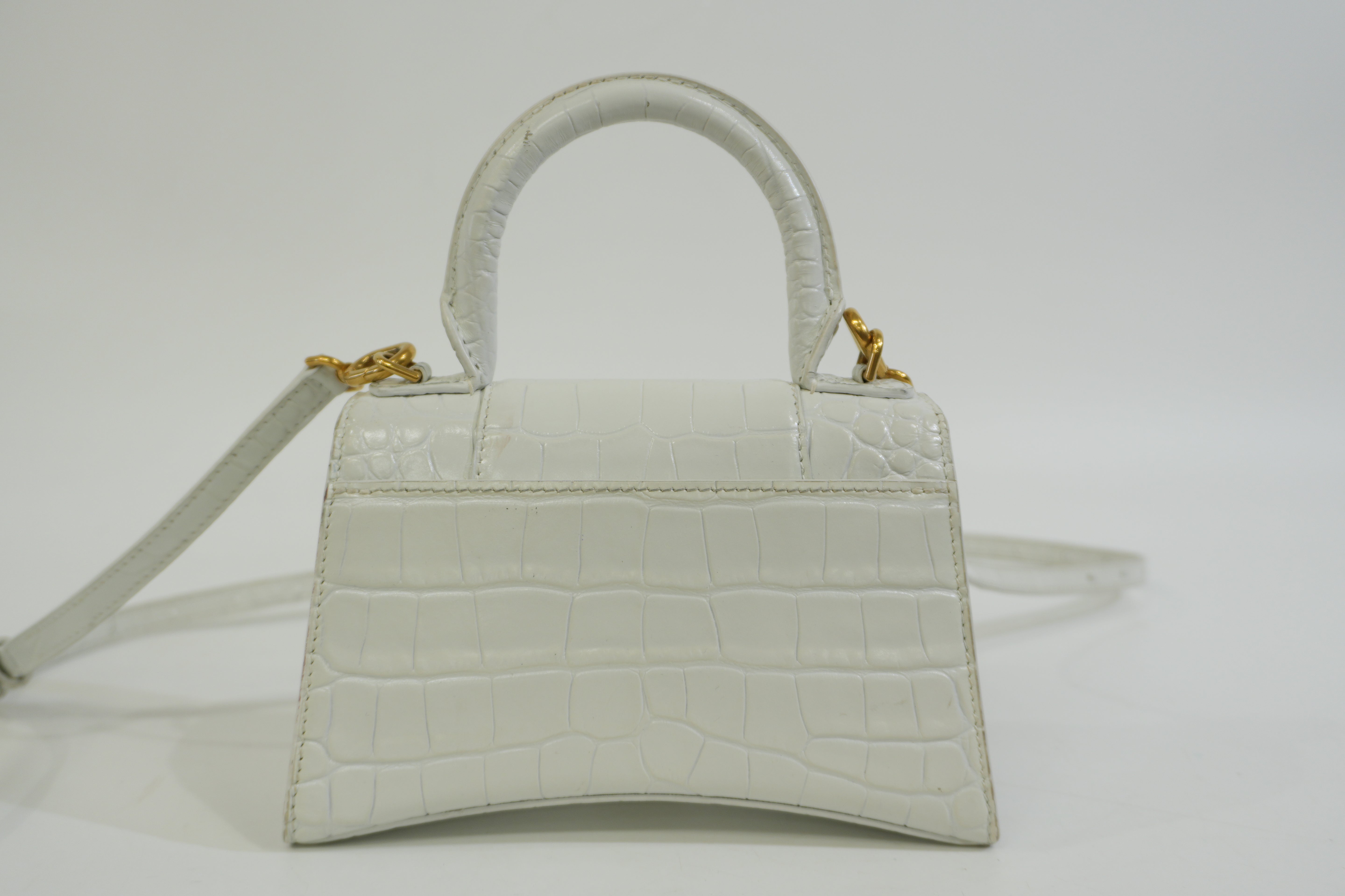 Balenciaga Hourglass XS Top Handle White