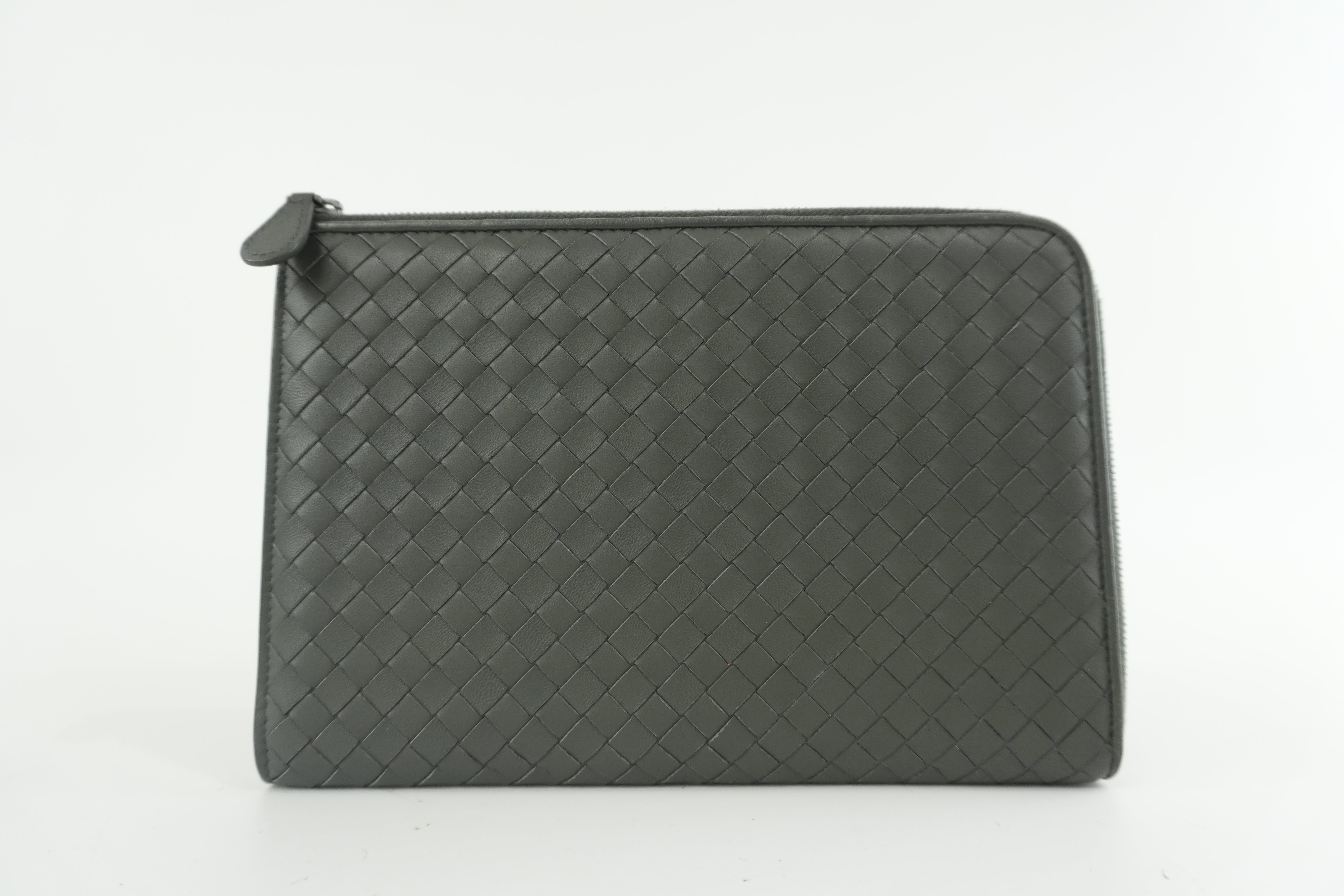 Pre-owned Bottega Veneta Leather Clutch Bag Gray