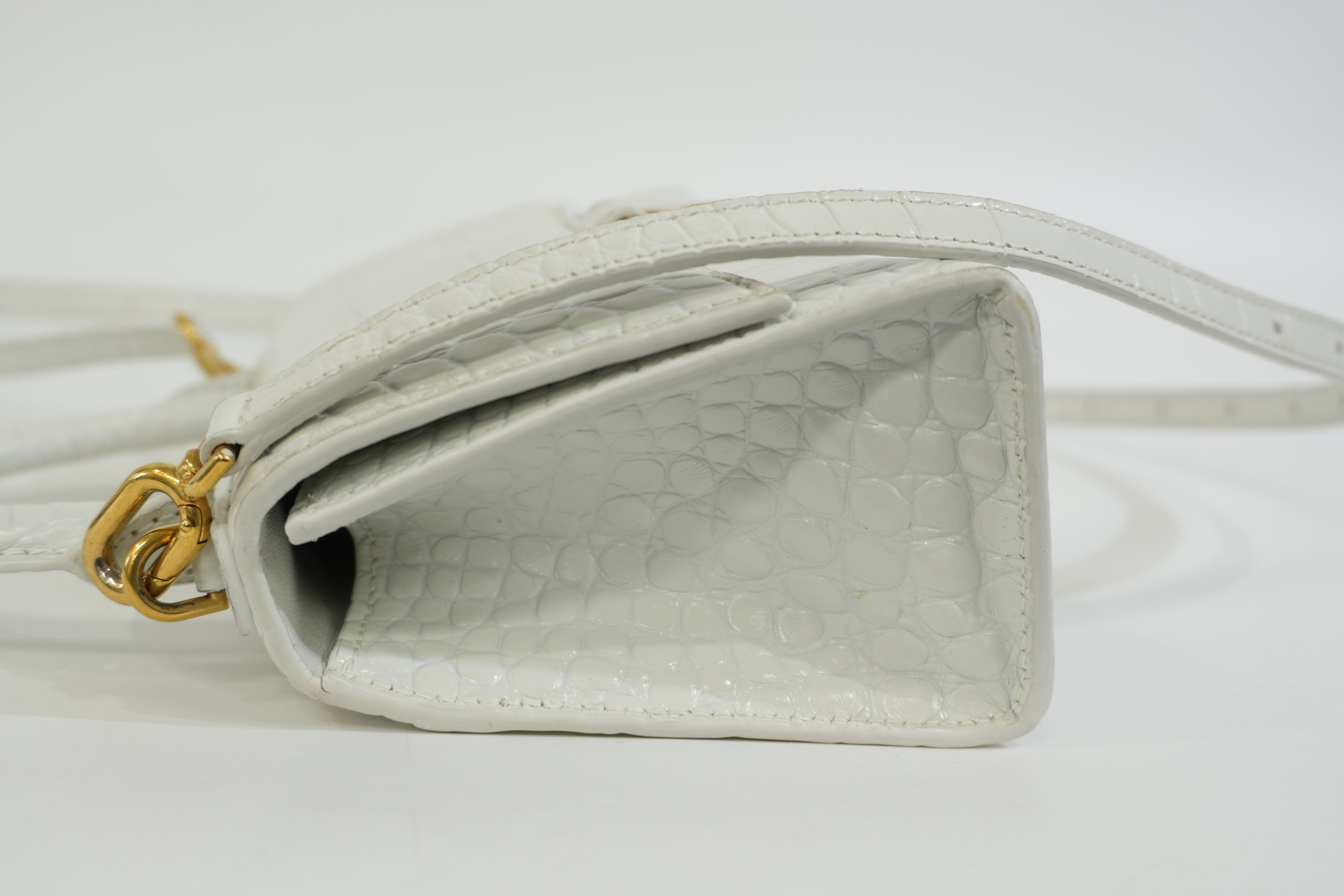 Balenciaga Hourglass XS Top Handle White