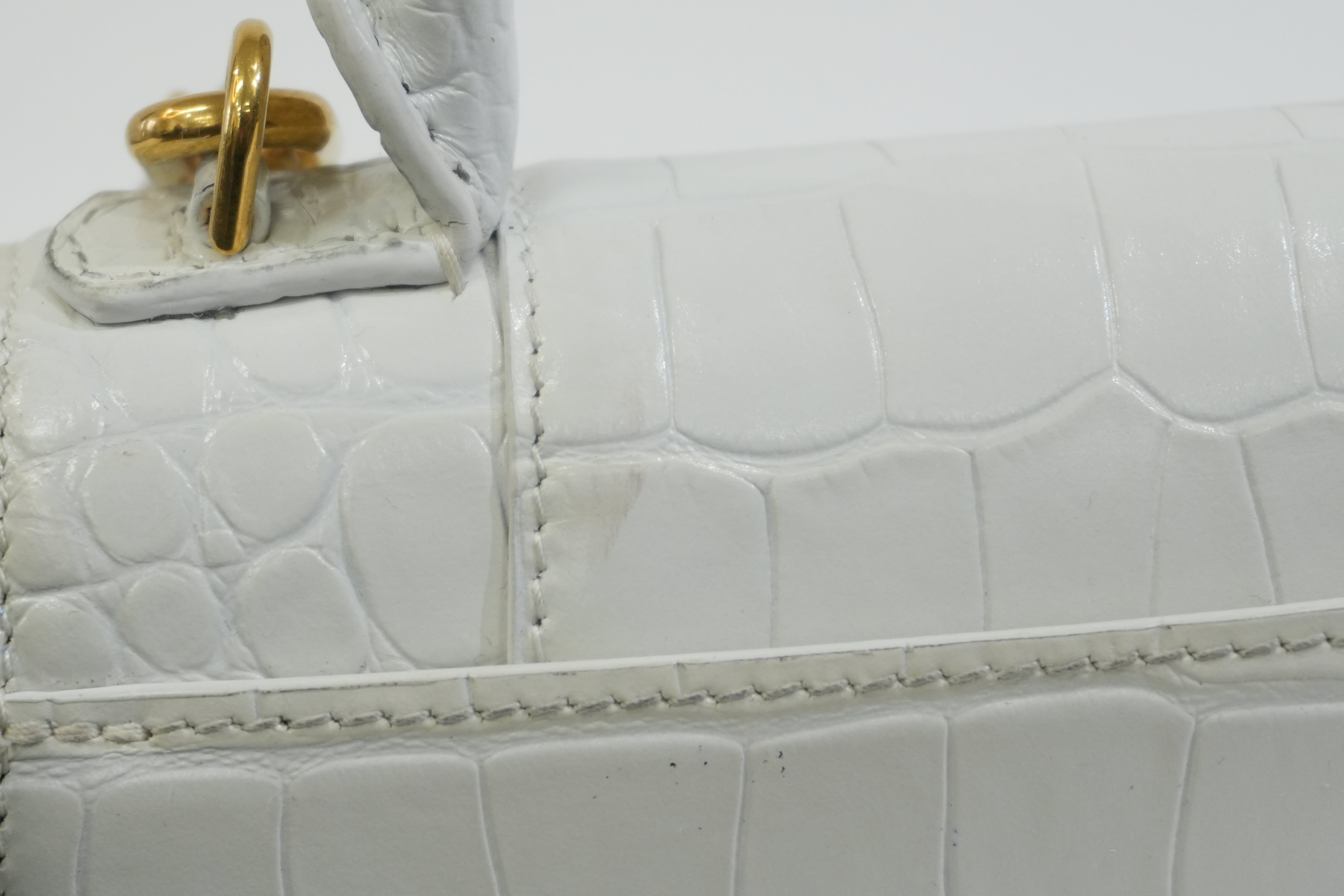 Balenciaga Hourglass XS Top Handle White