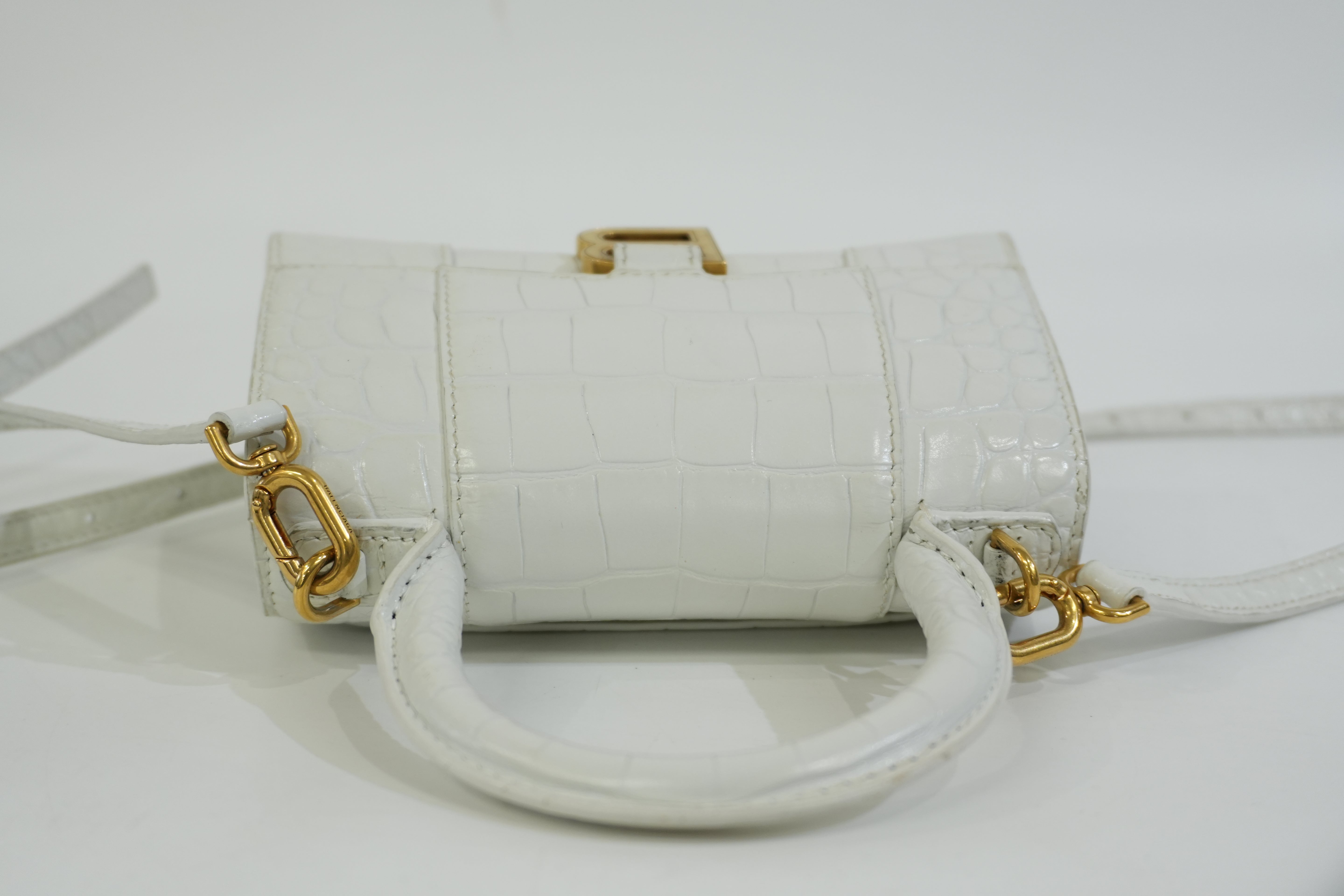 Balenciaga Hourglass XS Top Handle White