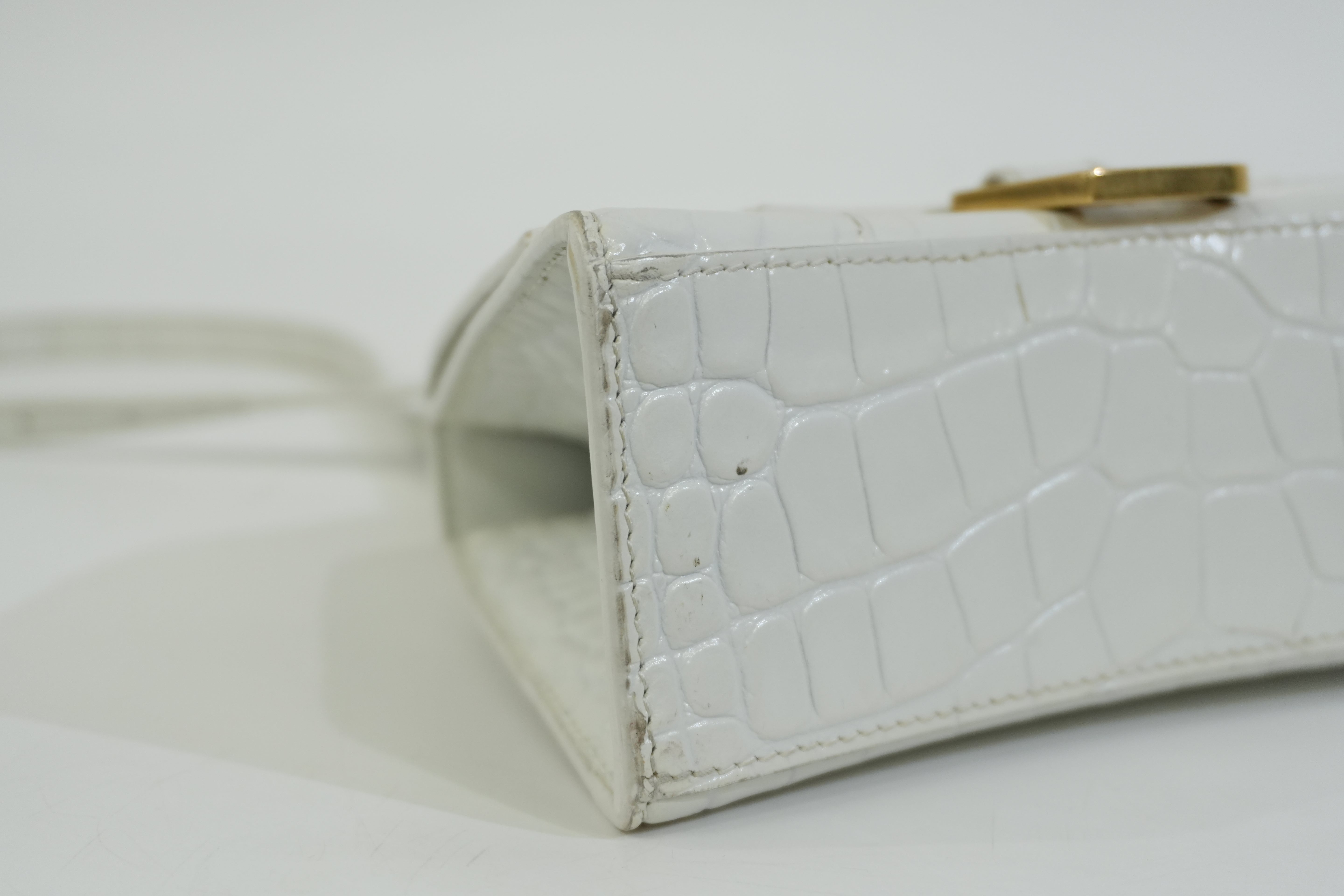 Balenciaga Hourglass XS Top Handle White