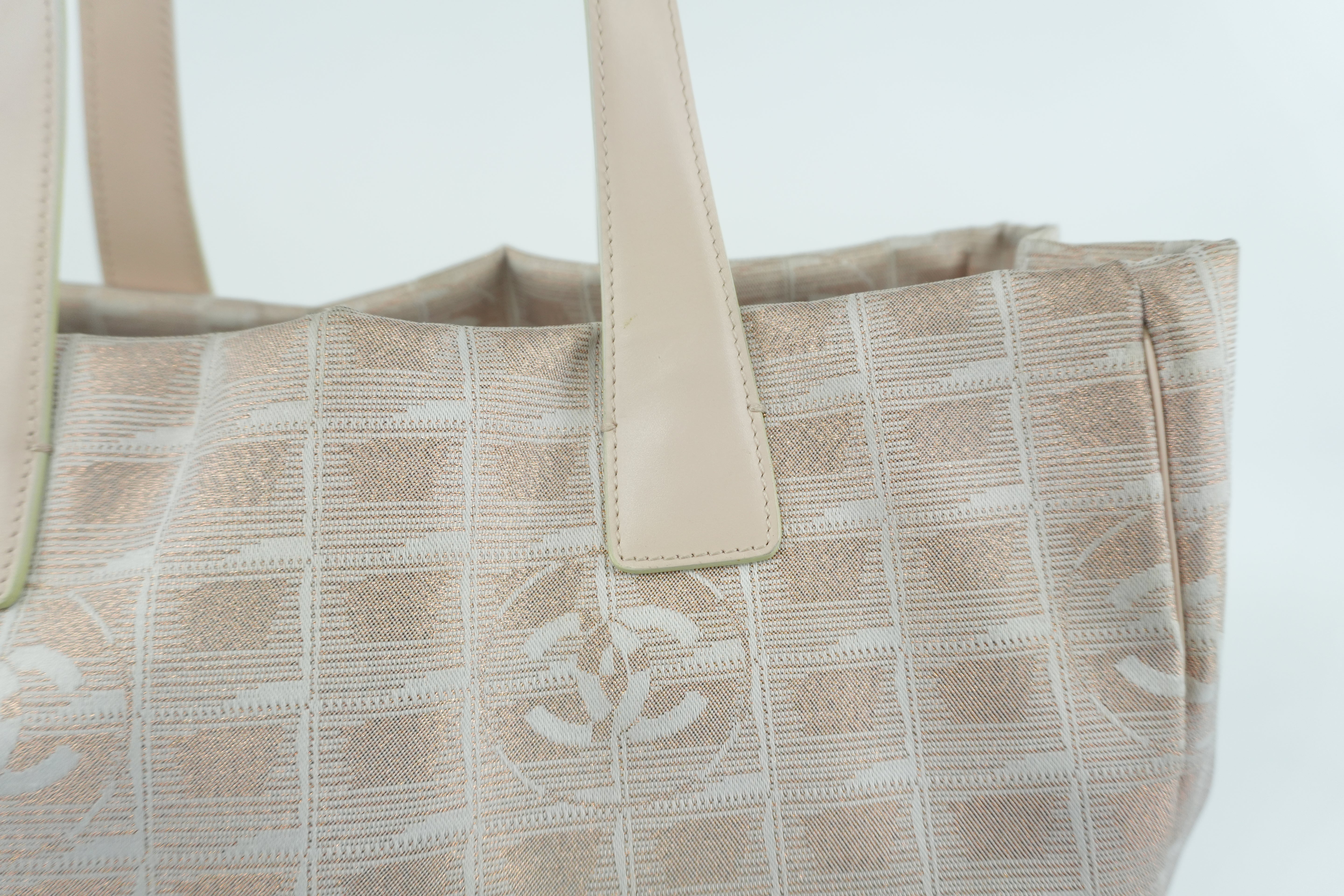 Chanel New Travel Line Tote MM Pink Nylon Used