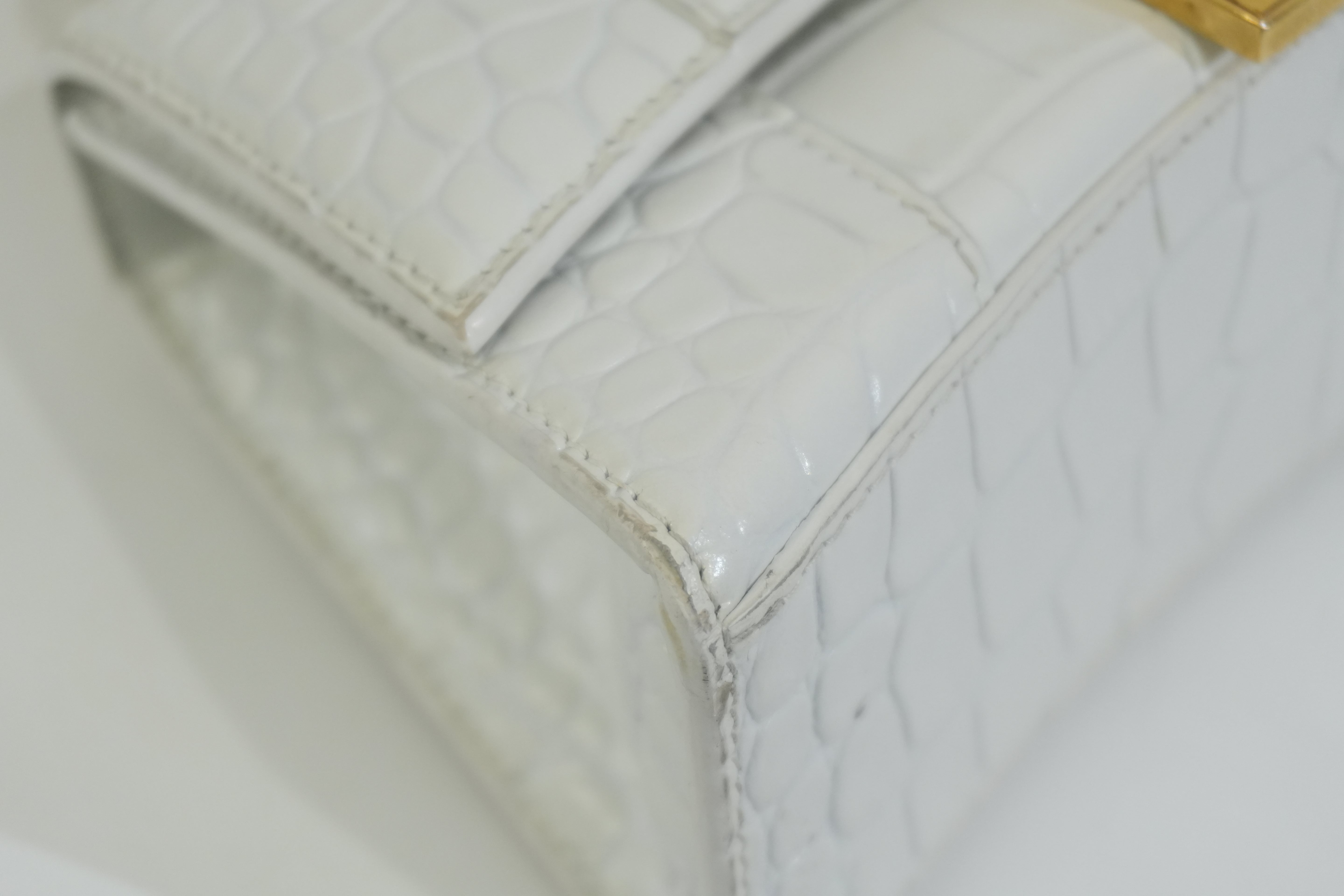 Balenciaga Hourglass XS Top Handle White