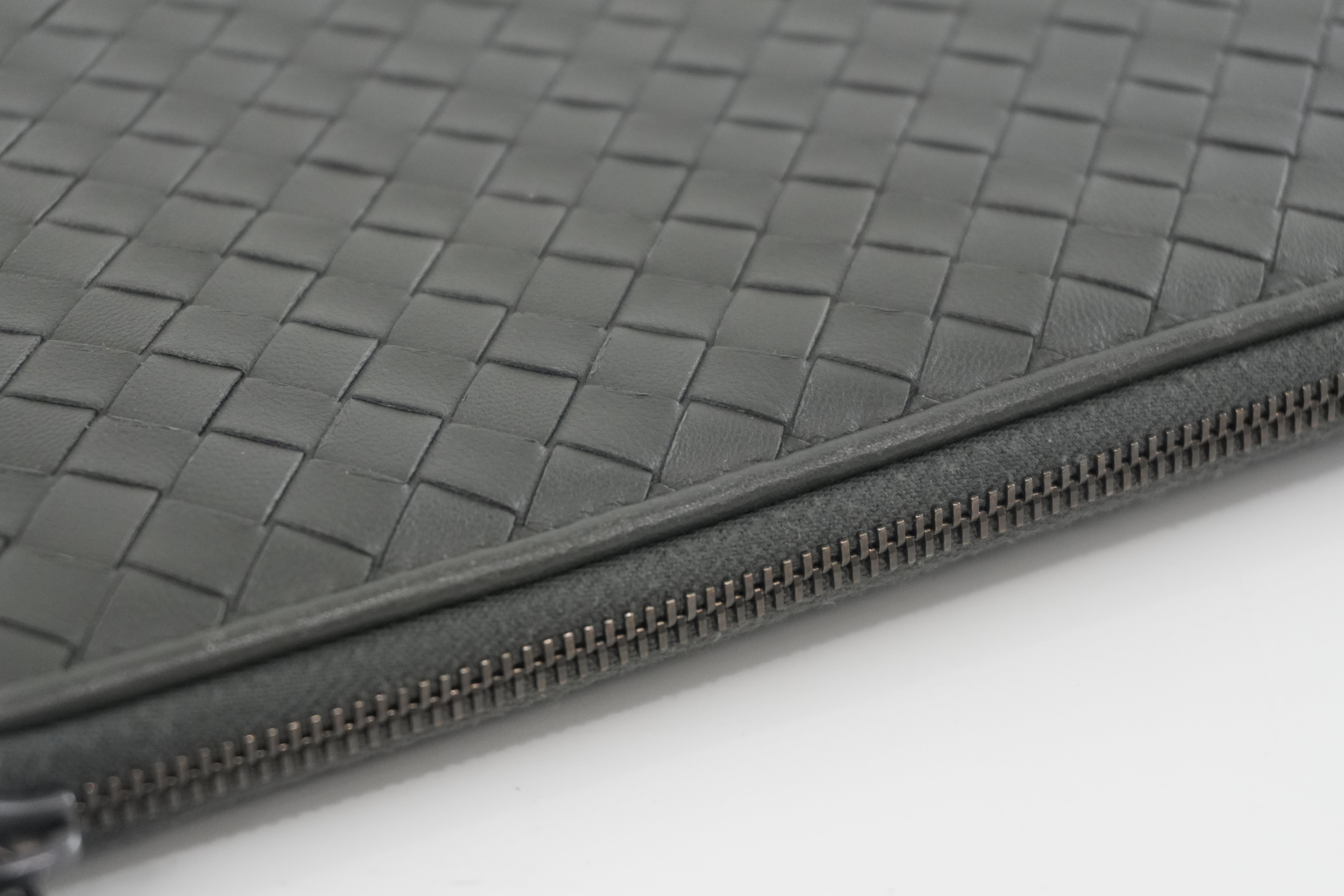 Pre-owned Bottega Veneta Leather Clutch Bag Gray