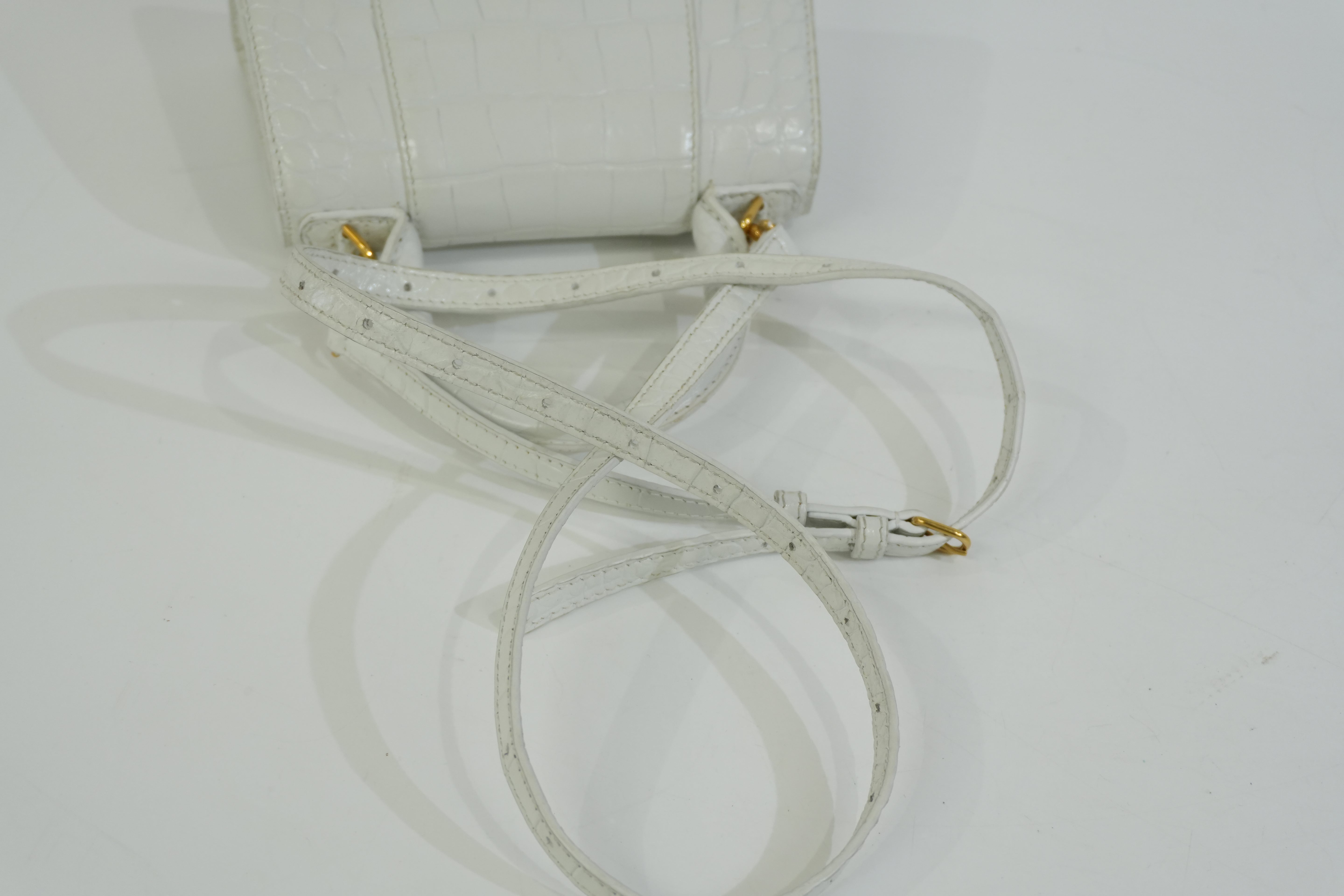Balenciaga Hourglass XS Top Handle White