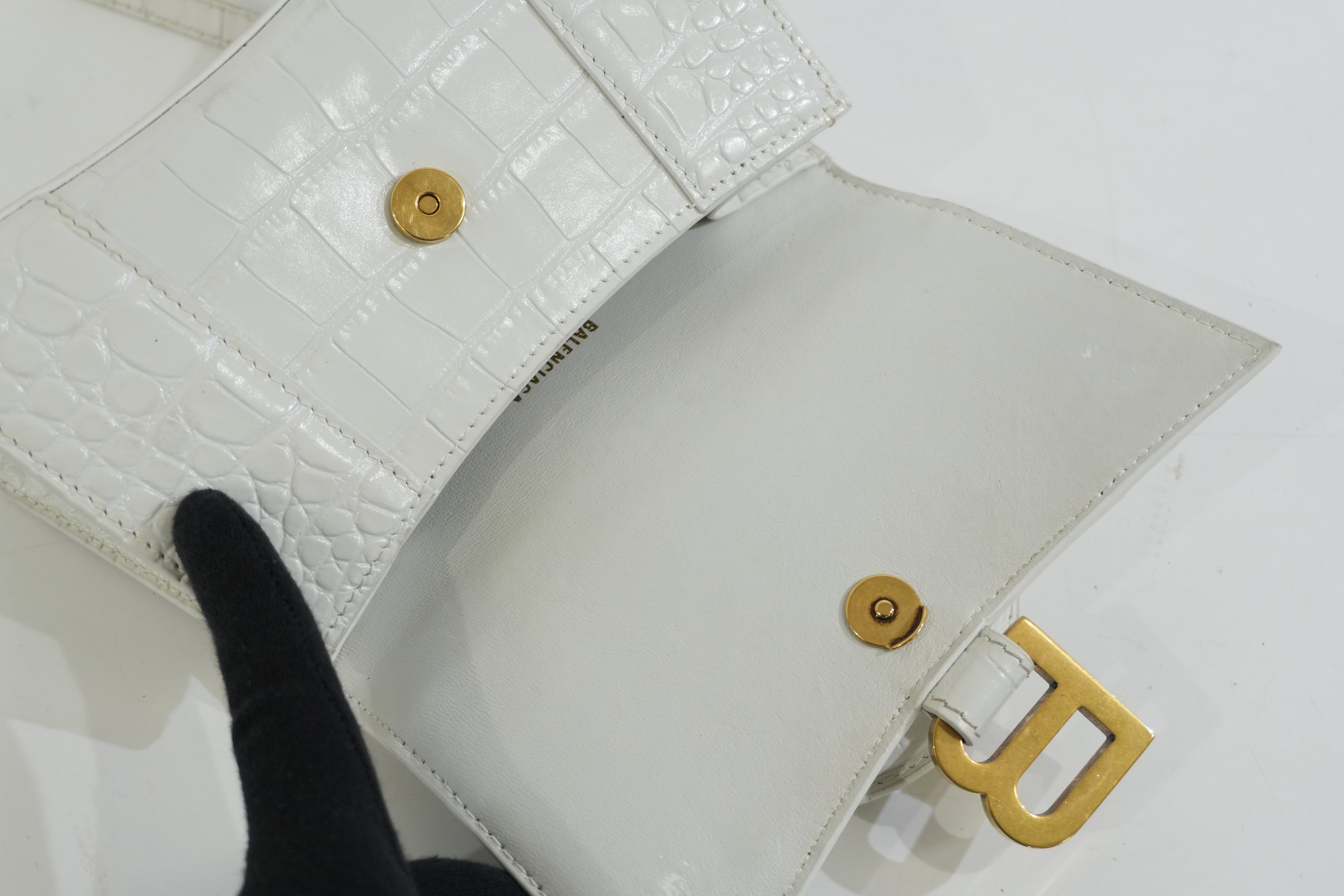 Balenciaga Hourglass XS Top Handle White