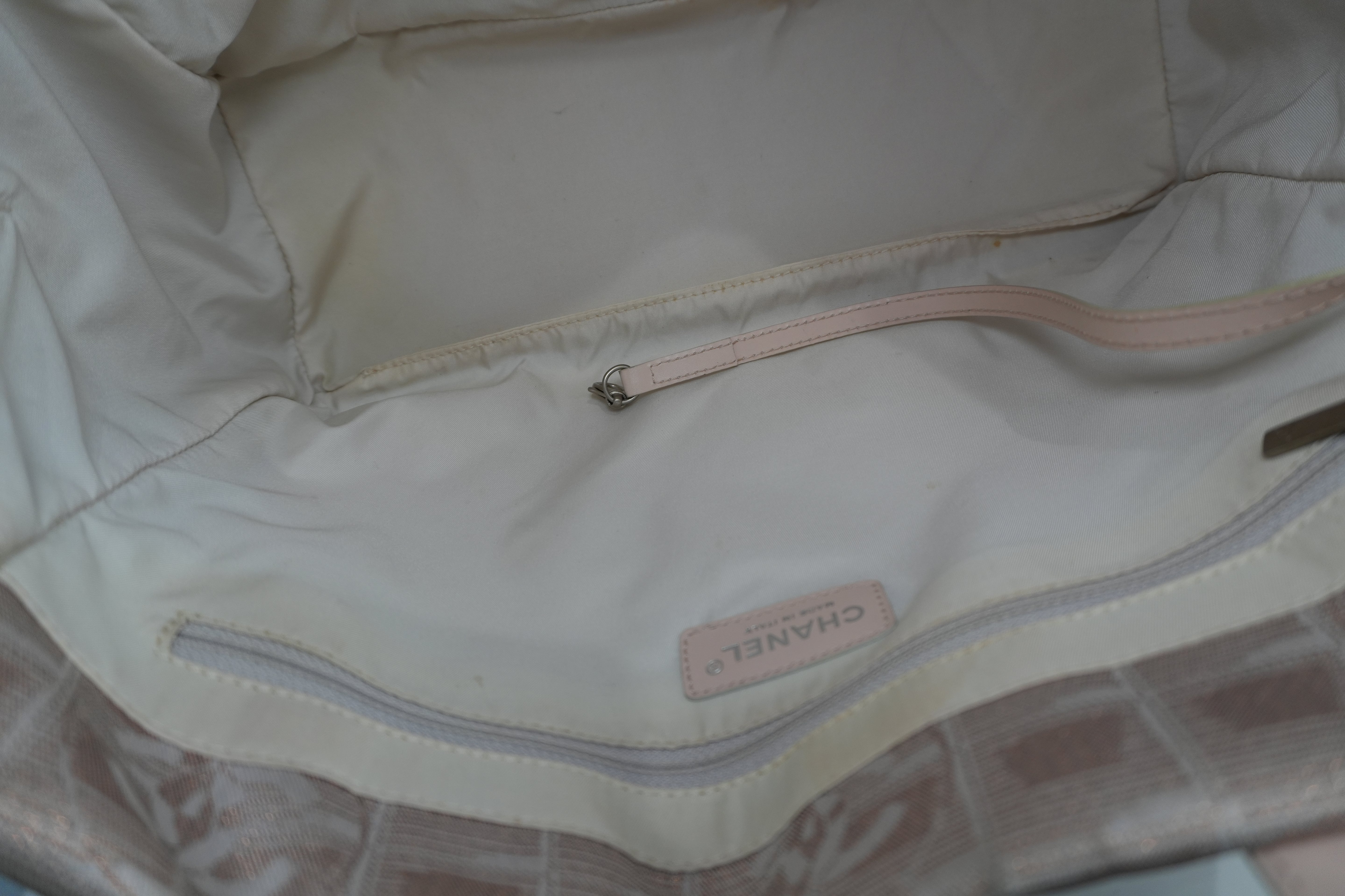 Chanel New Travel Line Tote MM Pink Nylon Used
