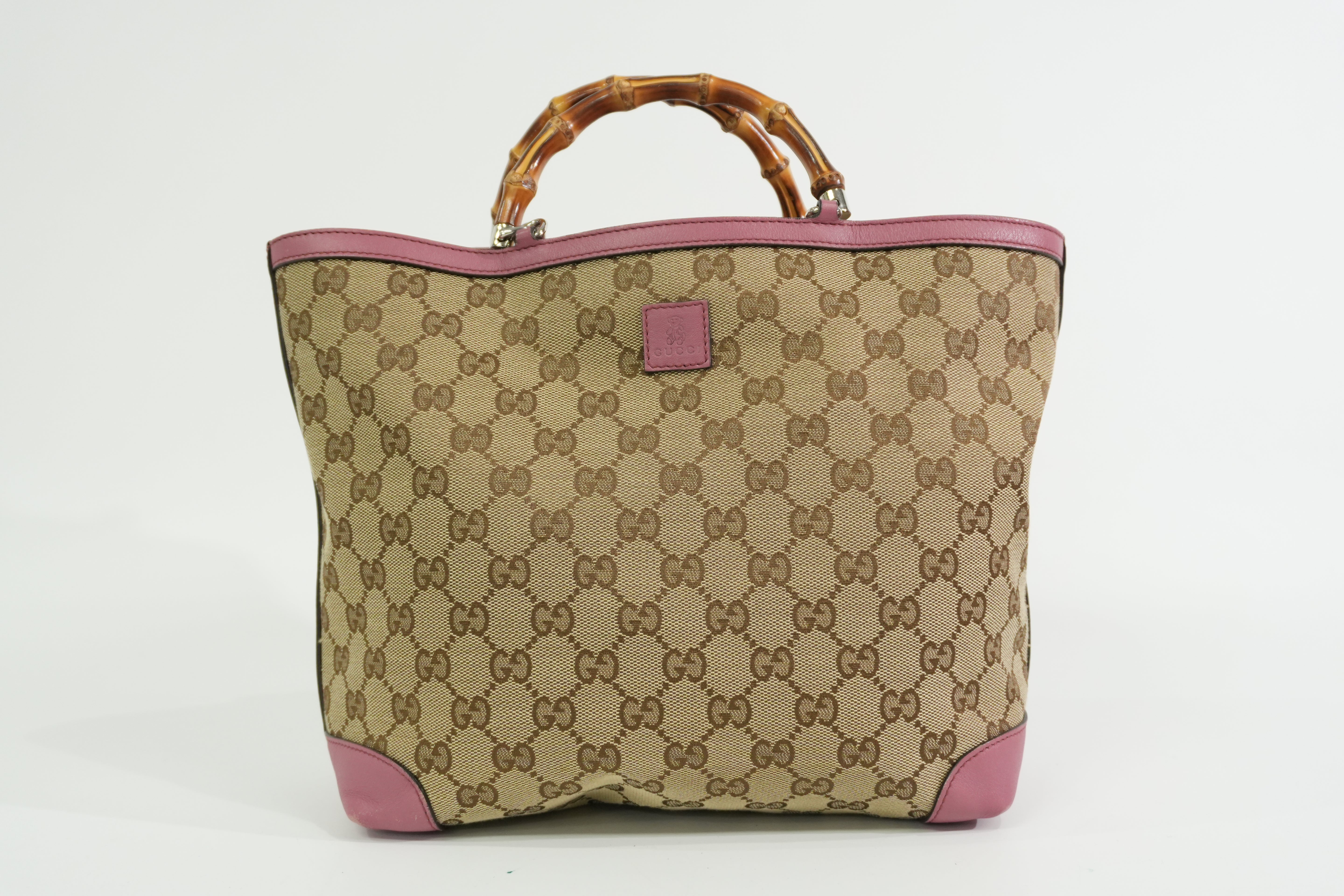 Pre-owned Gucci Bamboo Guccisima Handbag Pink