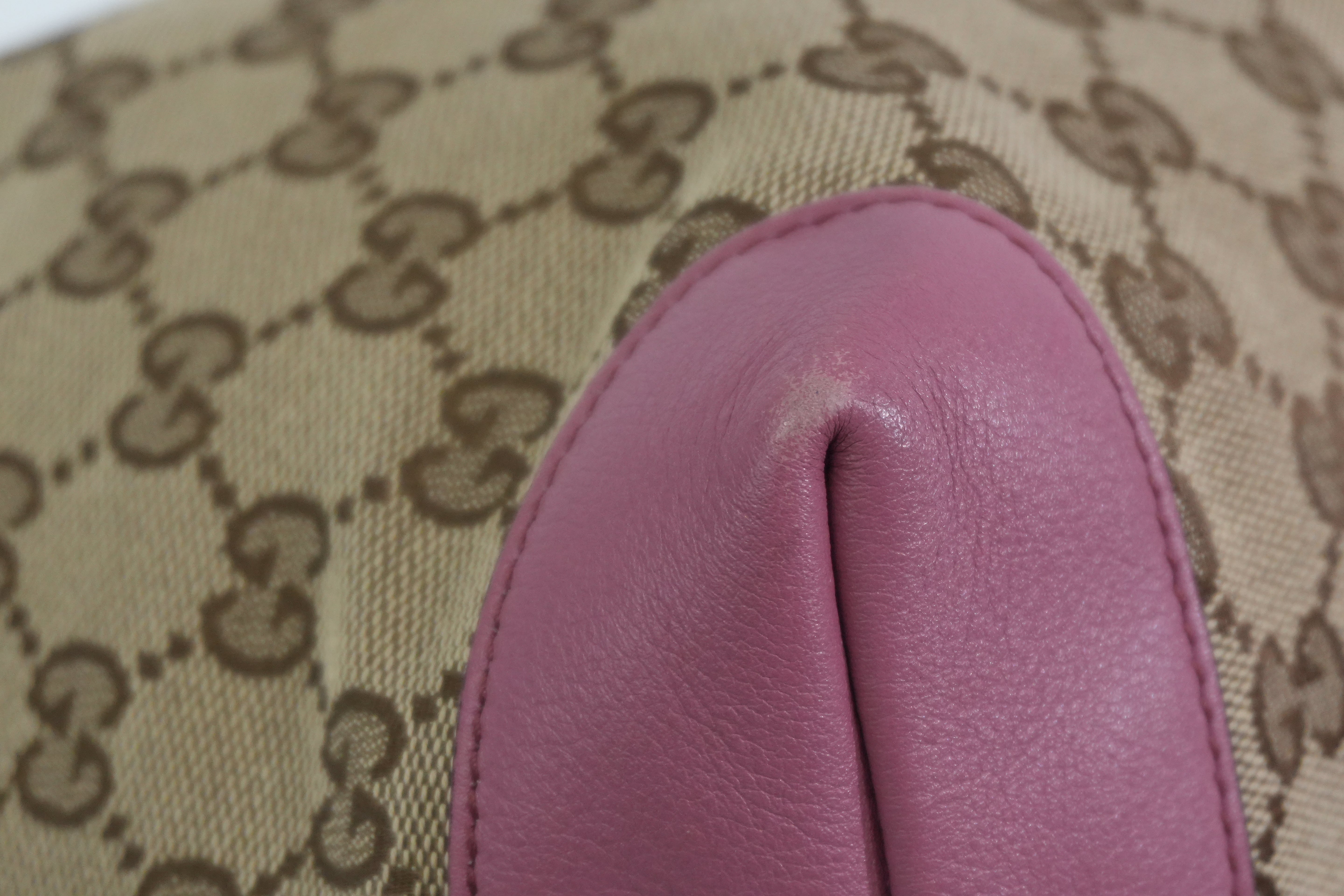 Pre-owned Gucci Bamboo Guccisima Handbag Pink